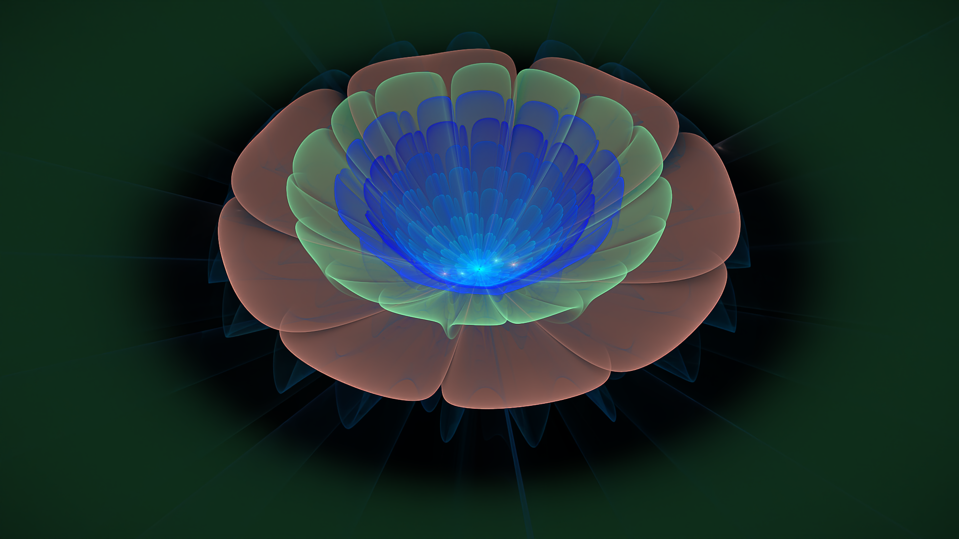 Fractal flower with layered petals HD Wallpaper