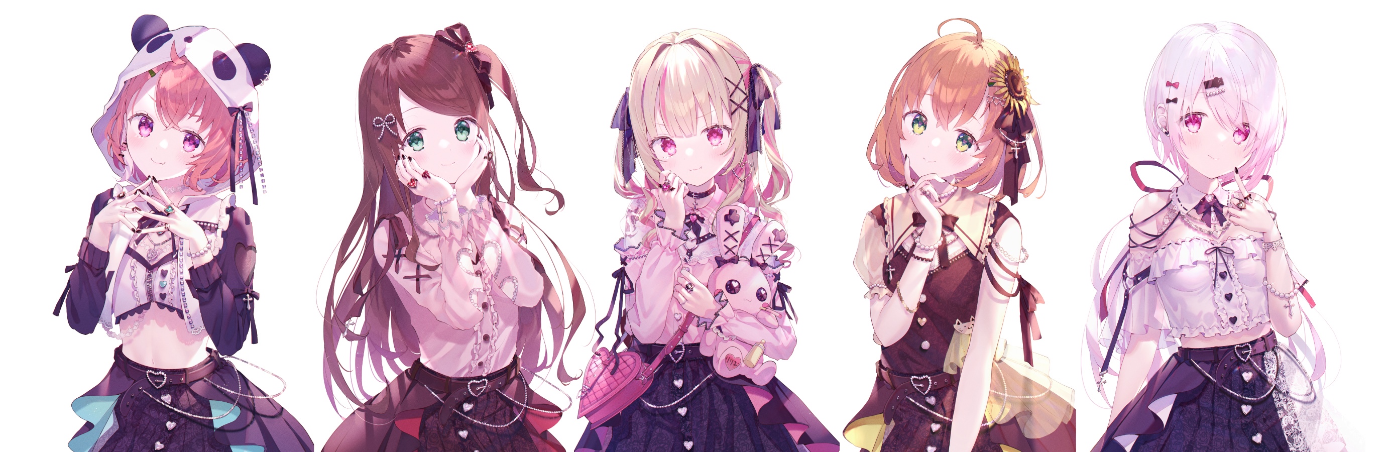 Anime Girls Akabane Youko, Shiina Yuika, Makaino Ririmu, Honma Himawari, Sasaki Saku HD Wallpaper