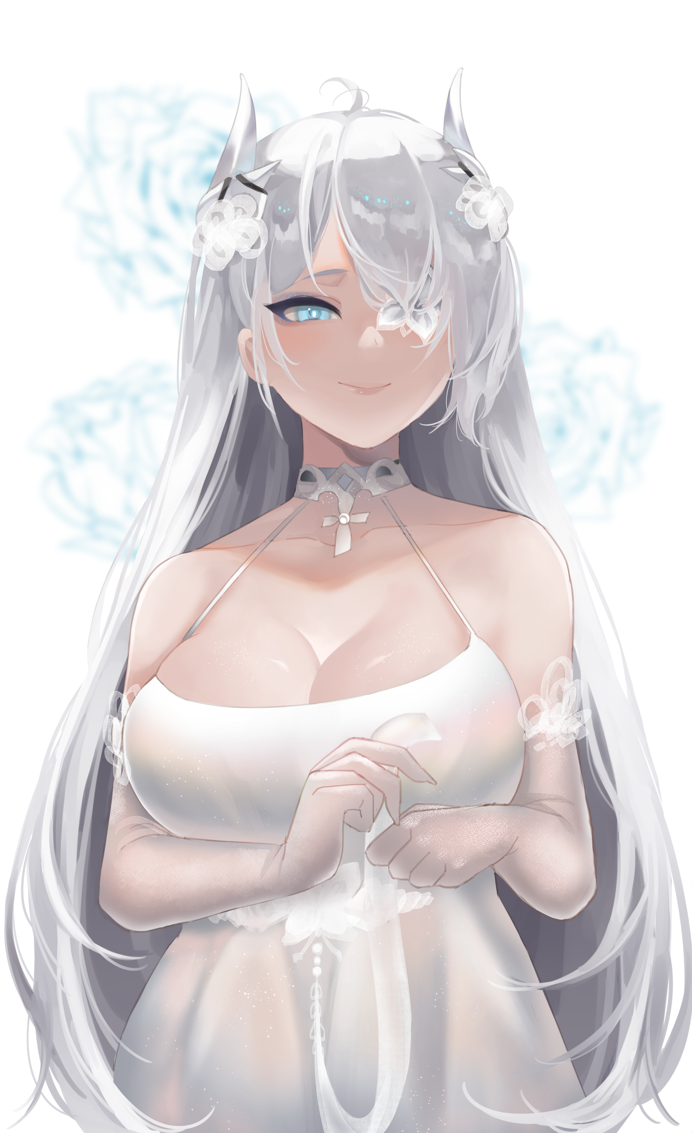 Azur Lane Emden in a white dress HD Phone Wallpaper