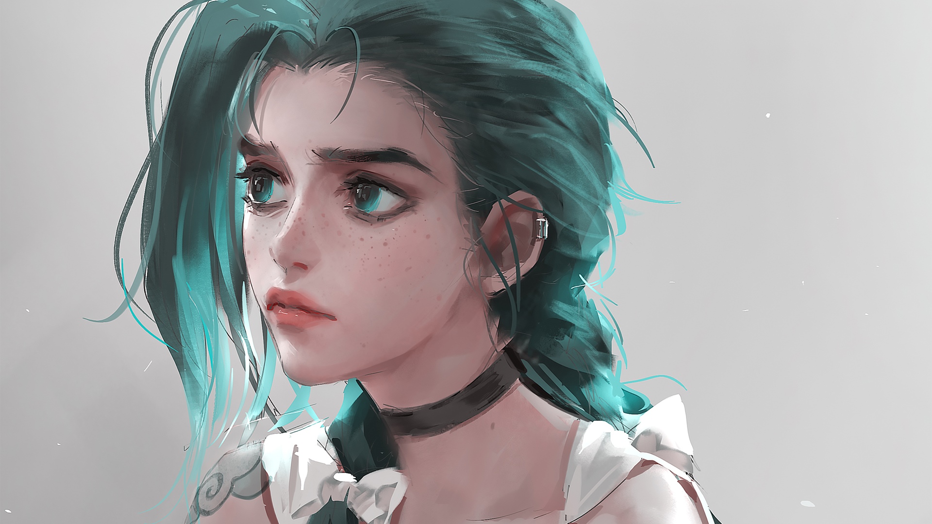 Jinx from Arcane with green hair HD Wallpaper