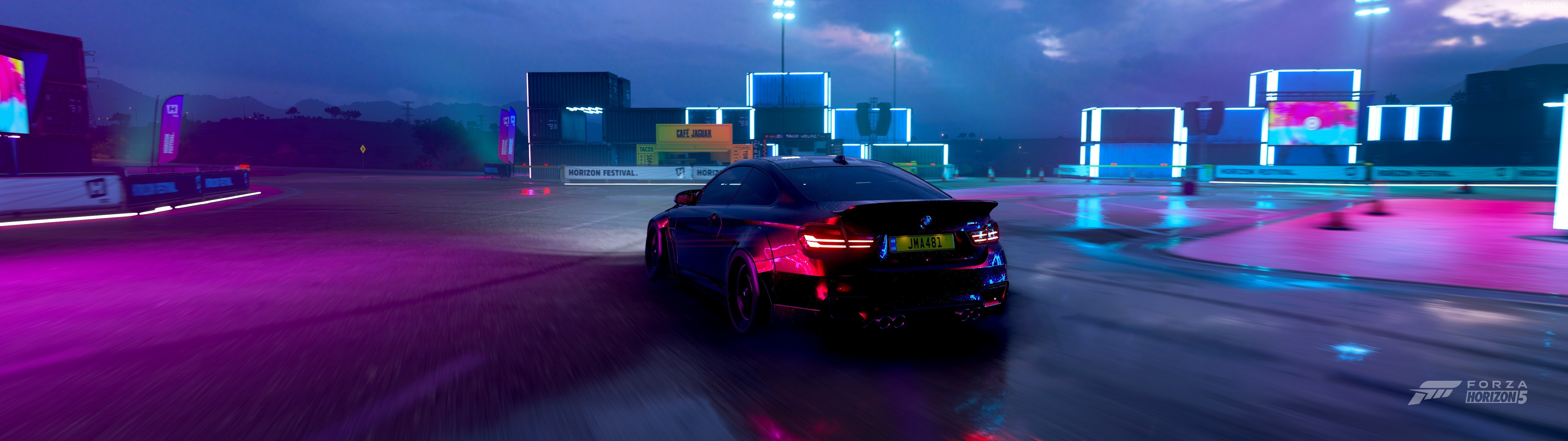 Forza Horizon 5: Neon Car Race at Night HD Wallpaper