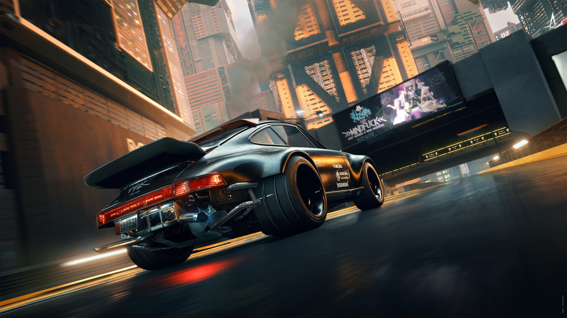 Cyberpunk 2077 Porsche 911 Artwork HD Wallpaper