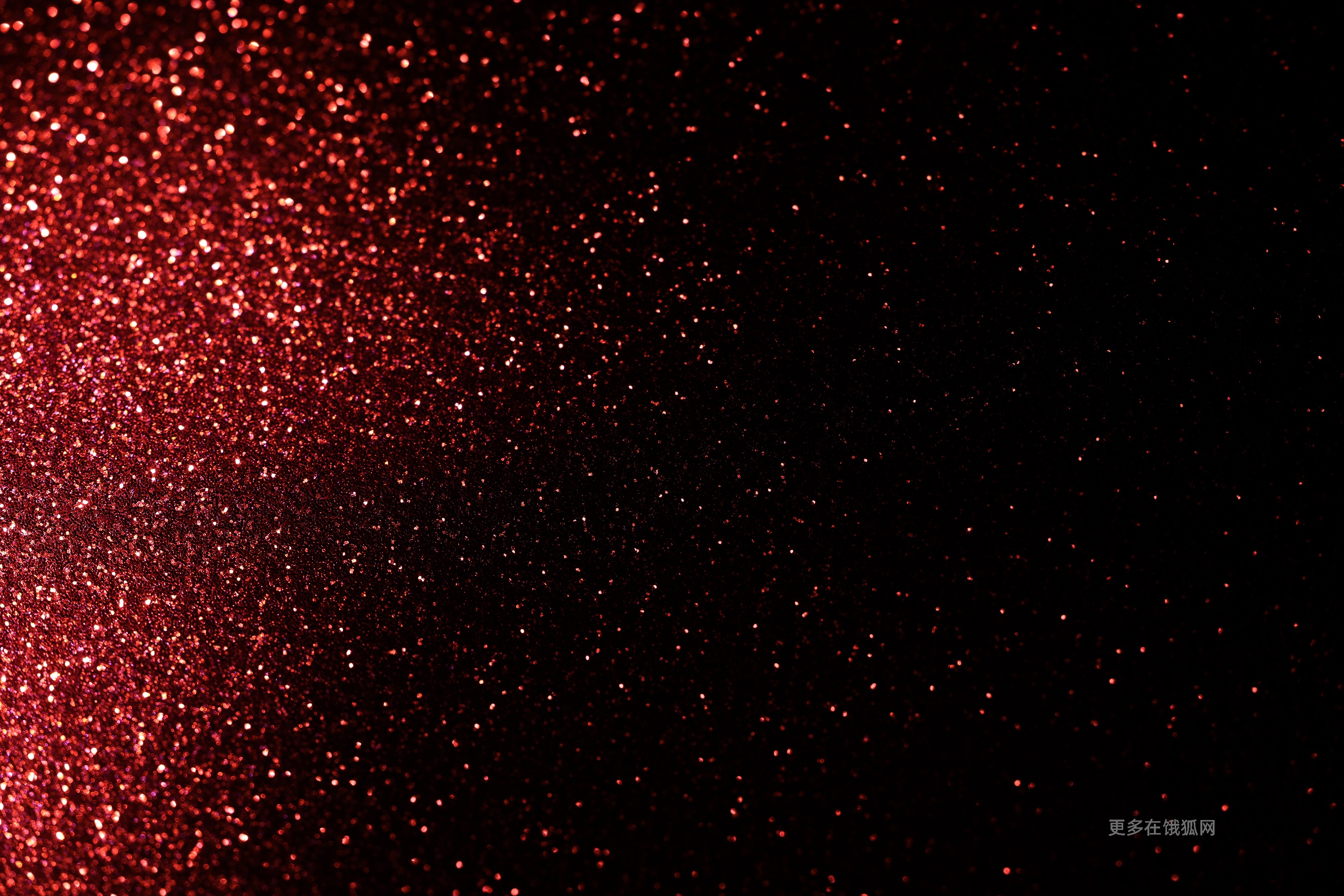 Red glitter bokeh on a black background HD Wallpaper