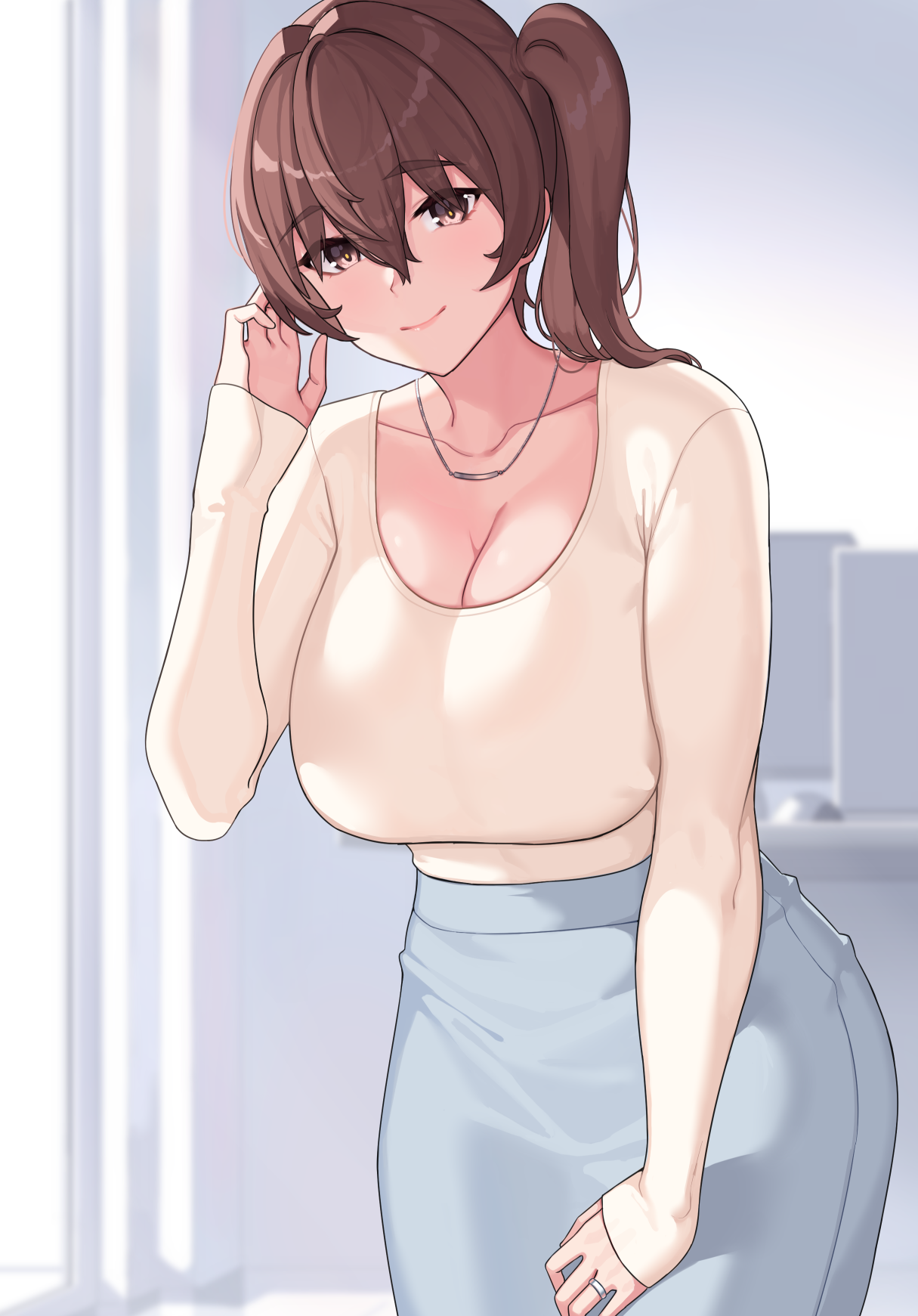 Kaga from Kantai Collection with brown hair HD Phone Wallpaper