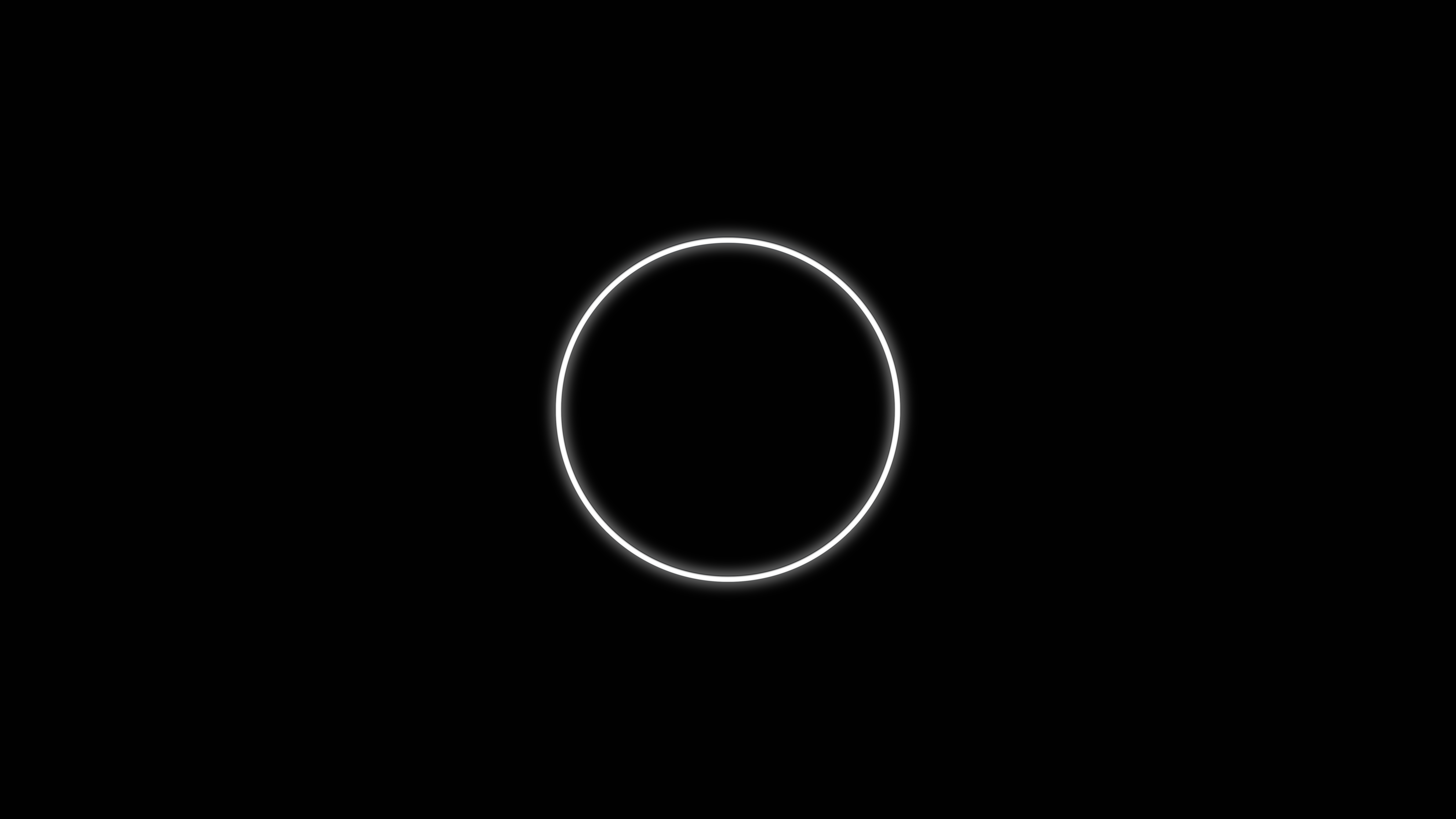 Minimalist white circle on black background HD Wallpaper