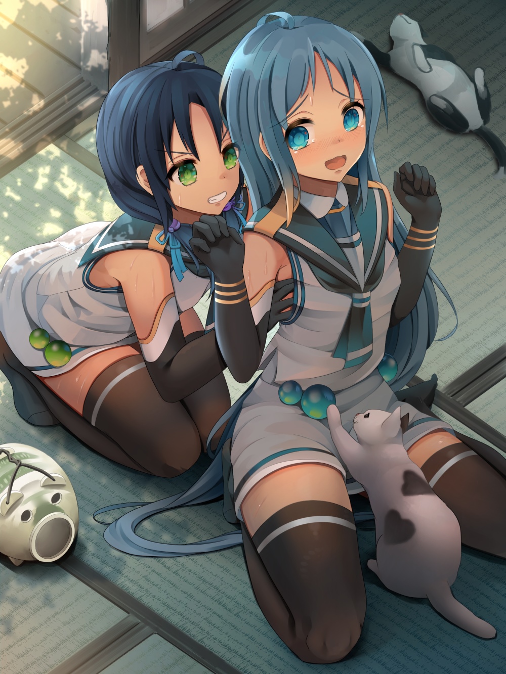 Samidare and Suzukaze from Kantai Collection fan art HD Phone Wallpaper