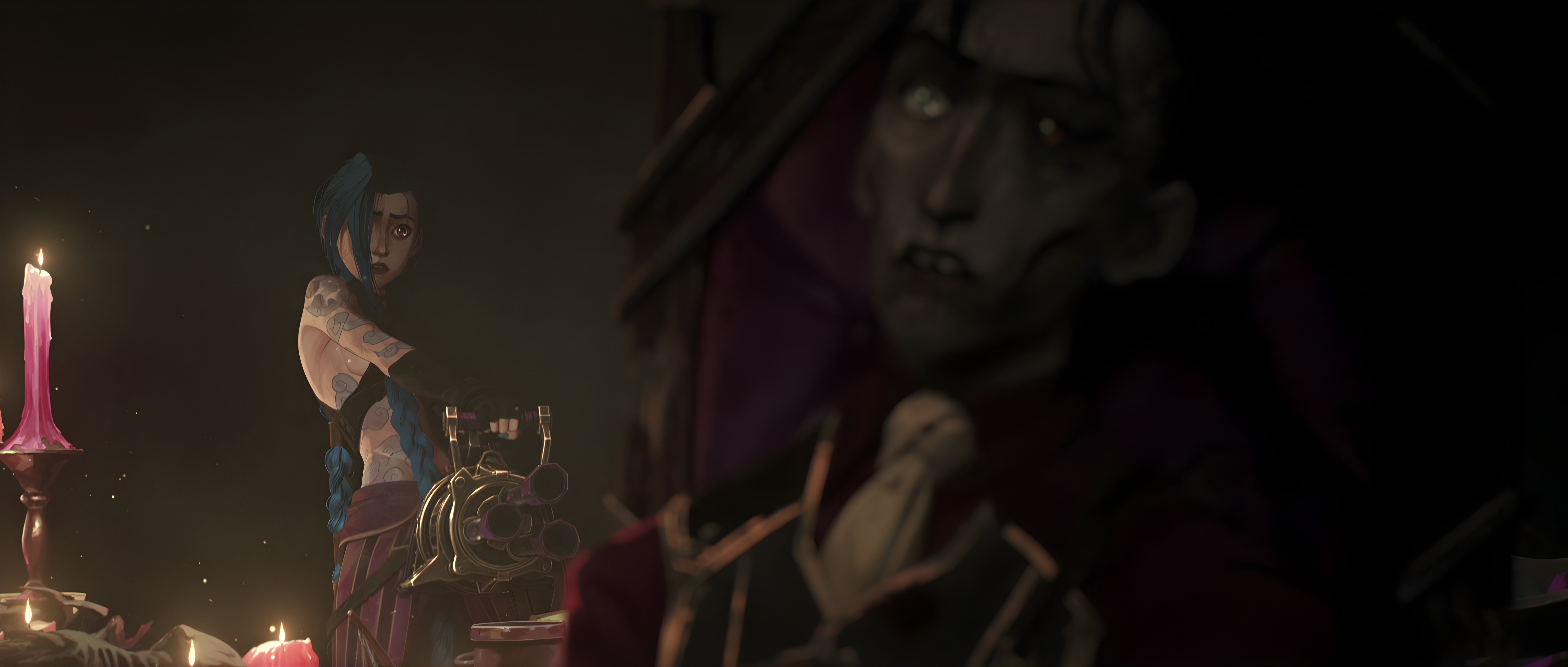 4K Arcane TV Series: Jinx and Silco HD Wallpaper