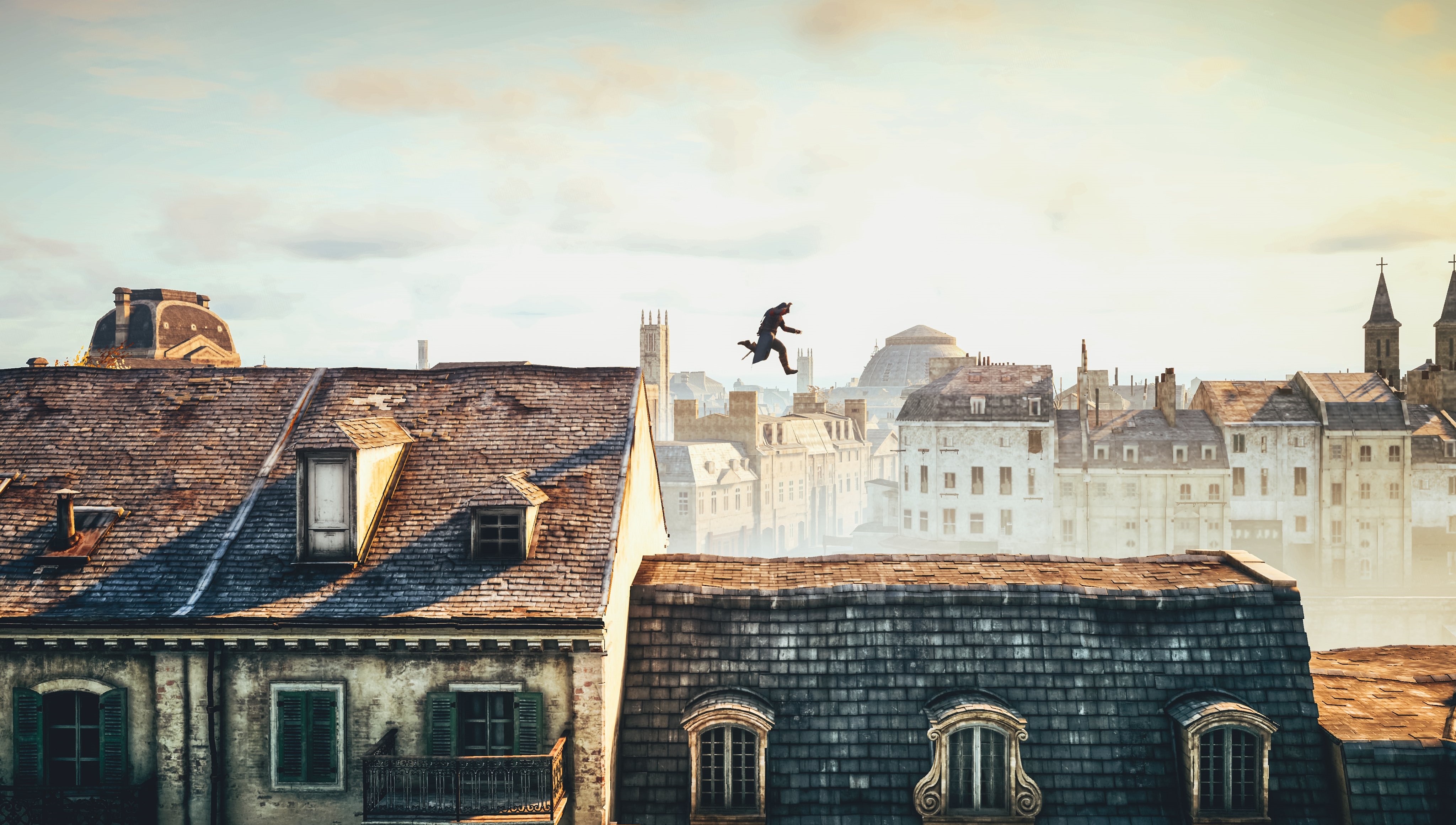 4K Assassin's Creed Unity Rooftop Leap HD Wallpaper