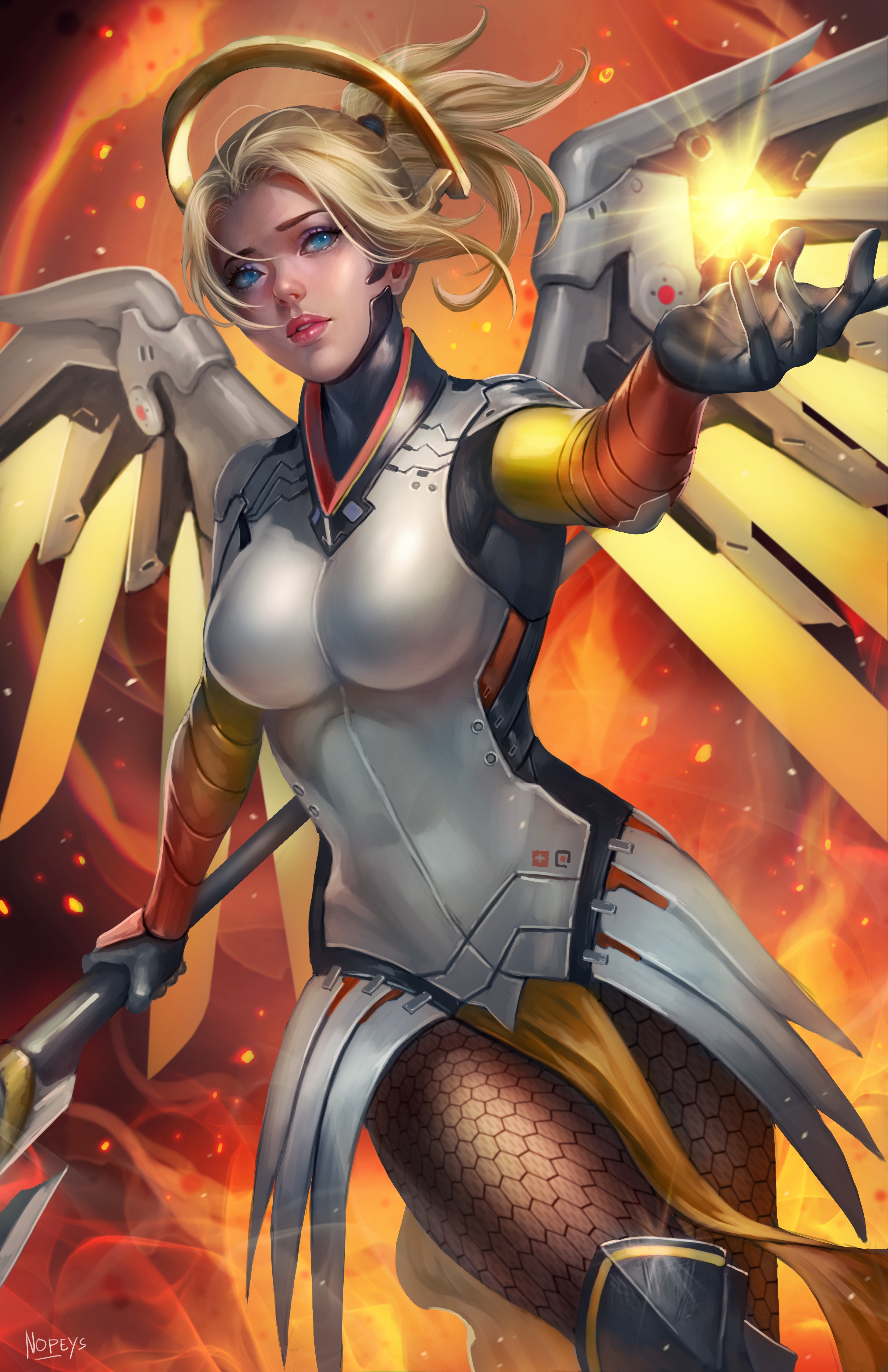 Mercy from Overwatch by Nopeys HD Phone Wallpaper