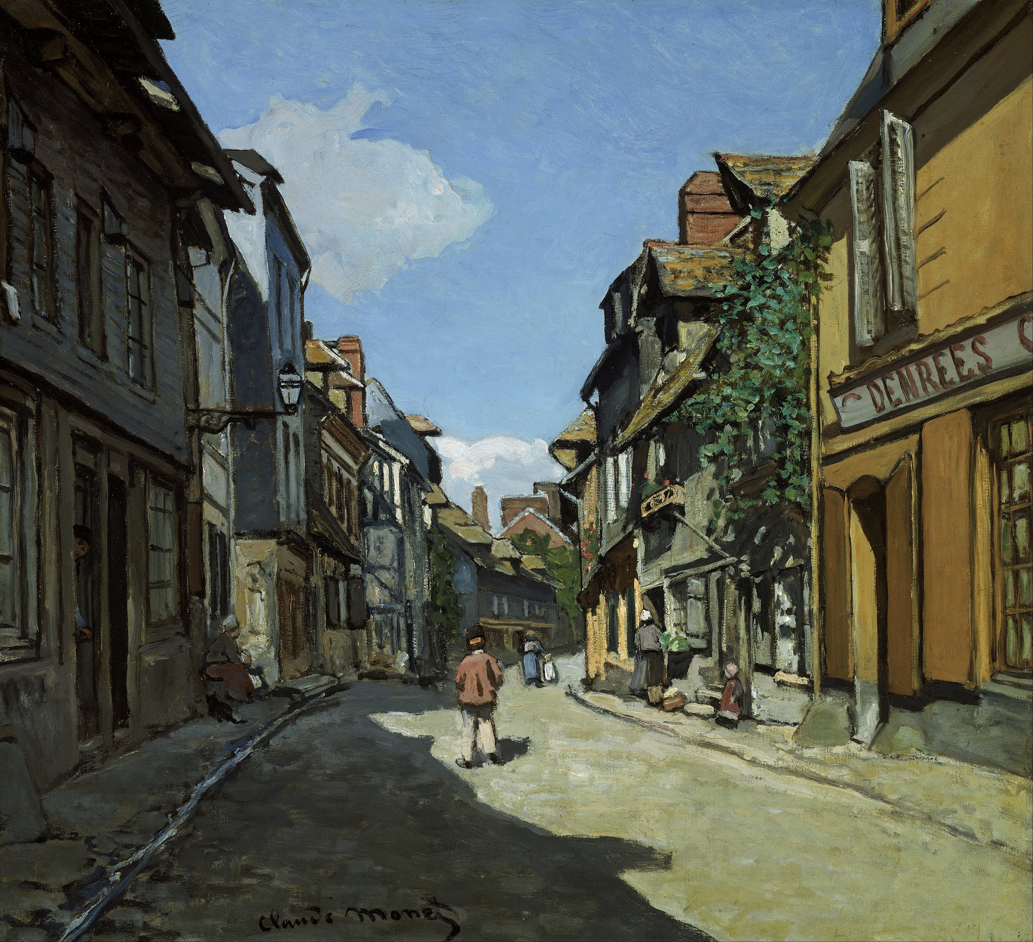 Claude Monet's Impressionist Street Scene HD Wallpaper