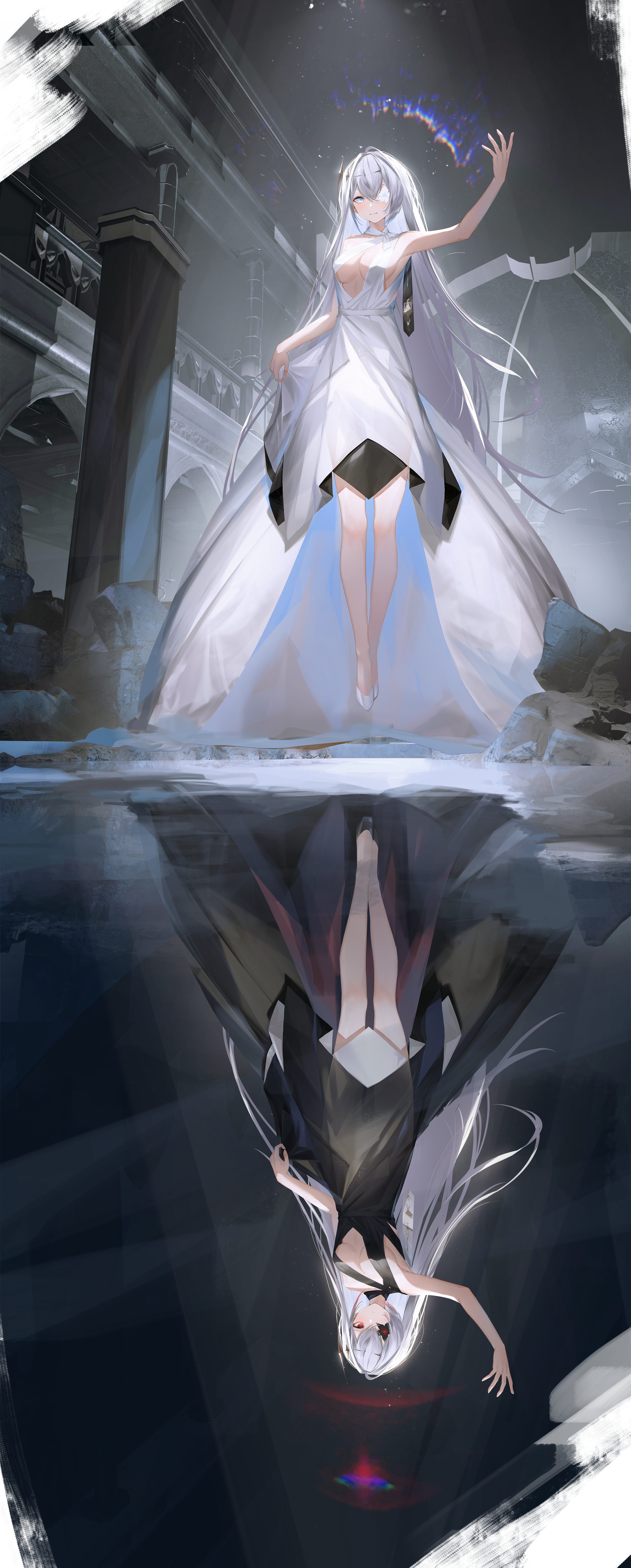 Azur Lane Emden fan art with reflection HD Phone Wallpaper