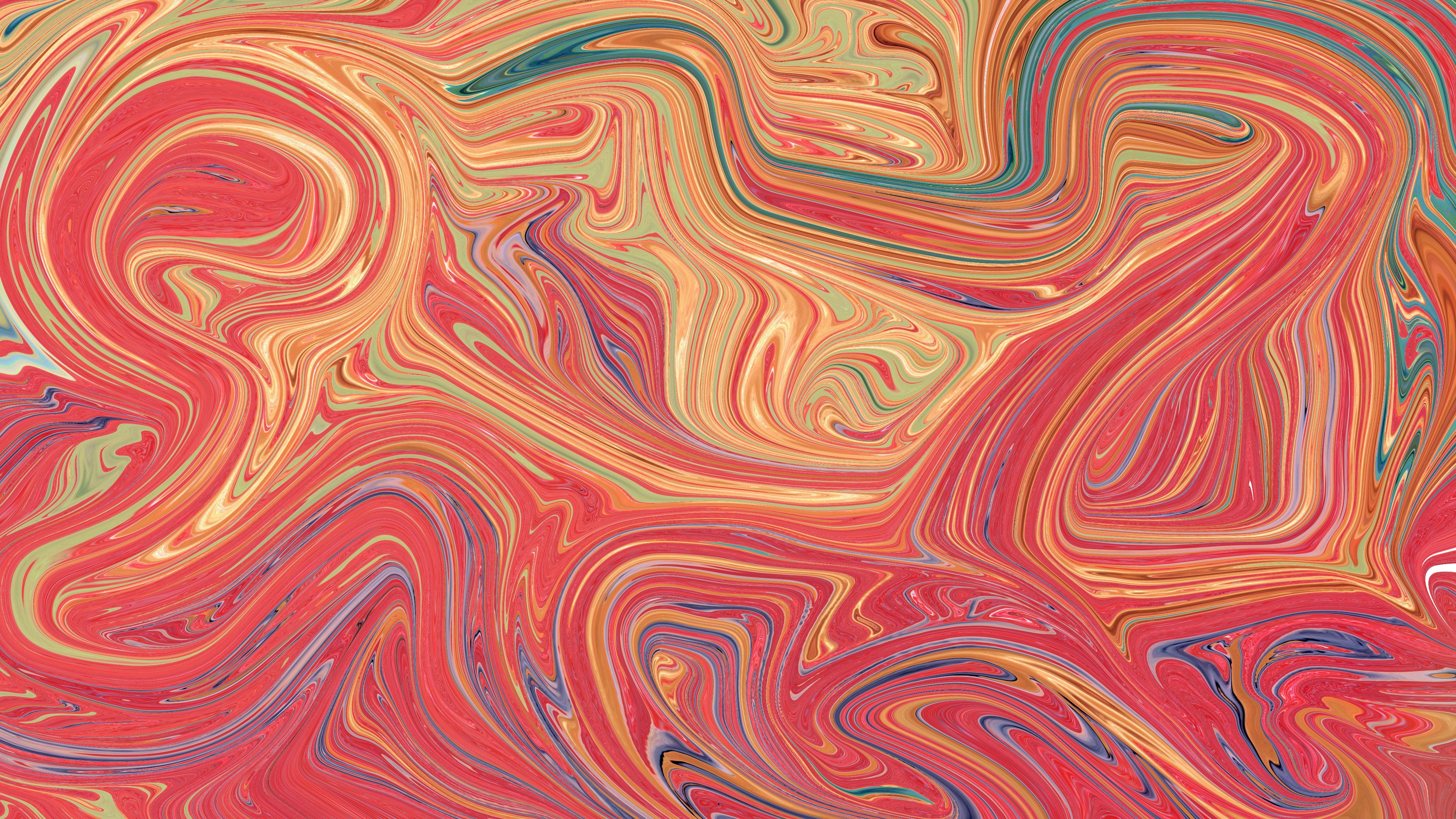 4K Red 3D Abstract Colorful Warp HD Wallpaper