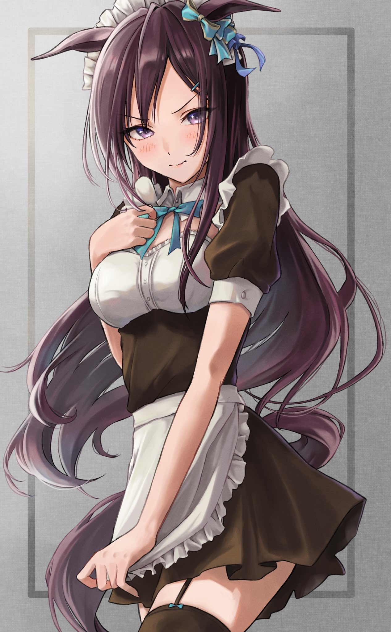 Mejiro Dober from Uma Musume Pretty Derby in maid outfit HD Phone Wallpaper