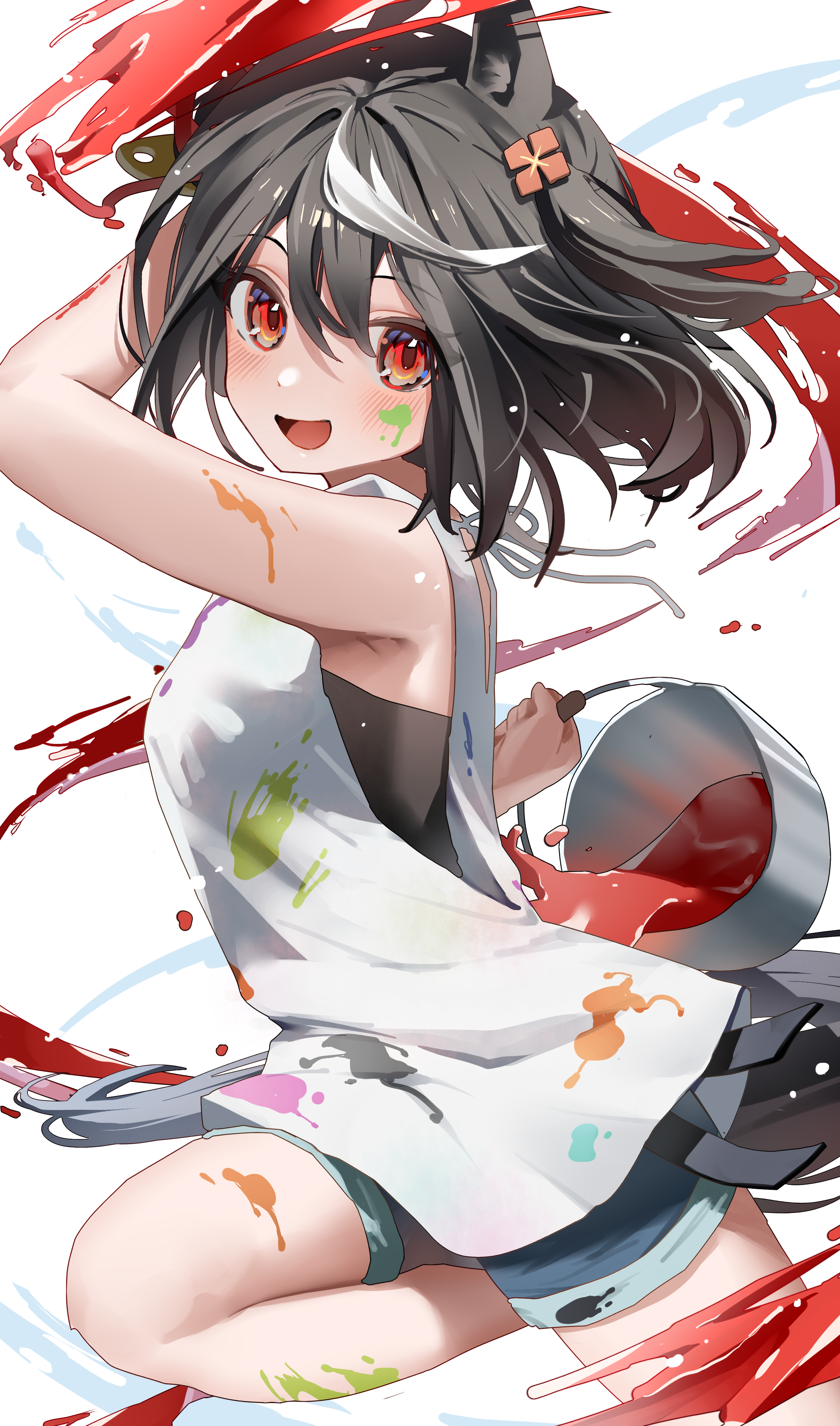 Kitasan Black covered in paint, Uma Musume Pretty Derby fan art HD Phone Wallpaper