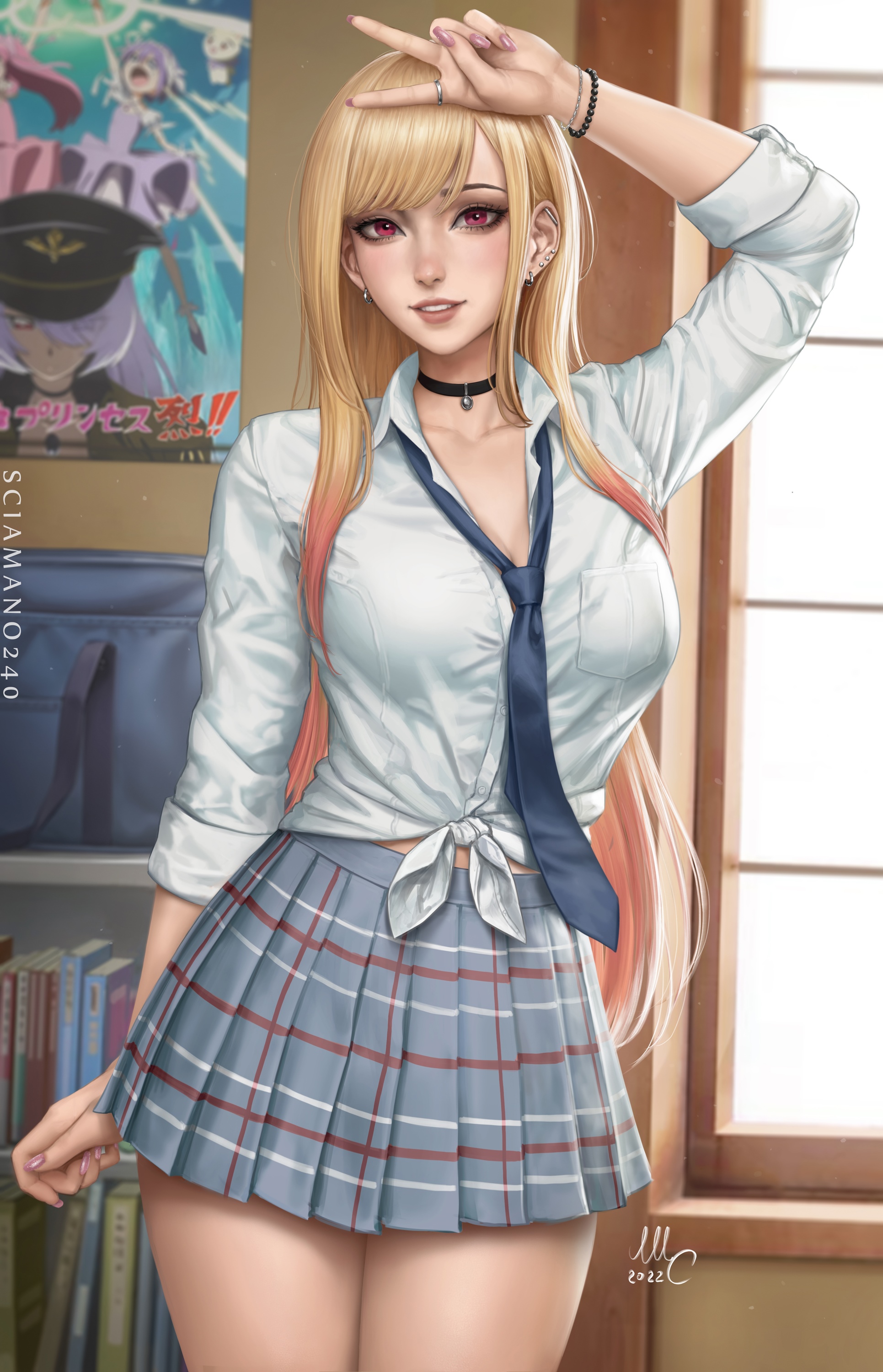 Kitagawa Marin in School Uniform Fan Art HD Phone Wallpaper