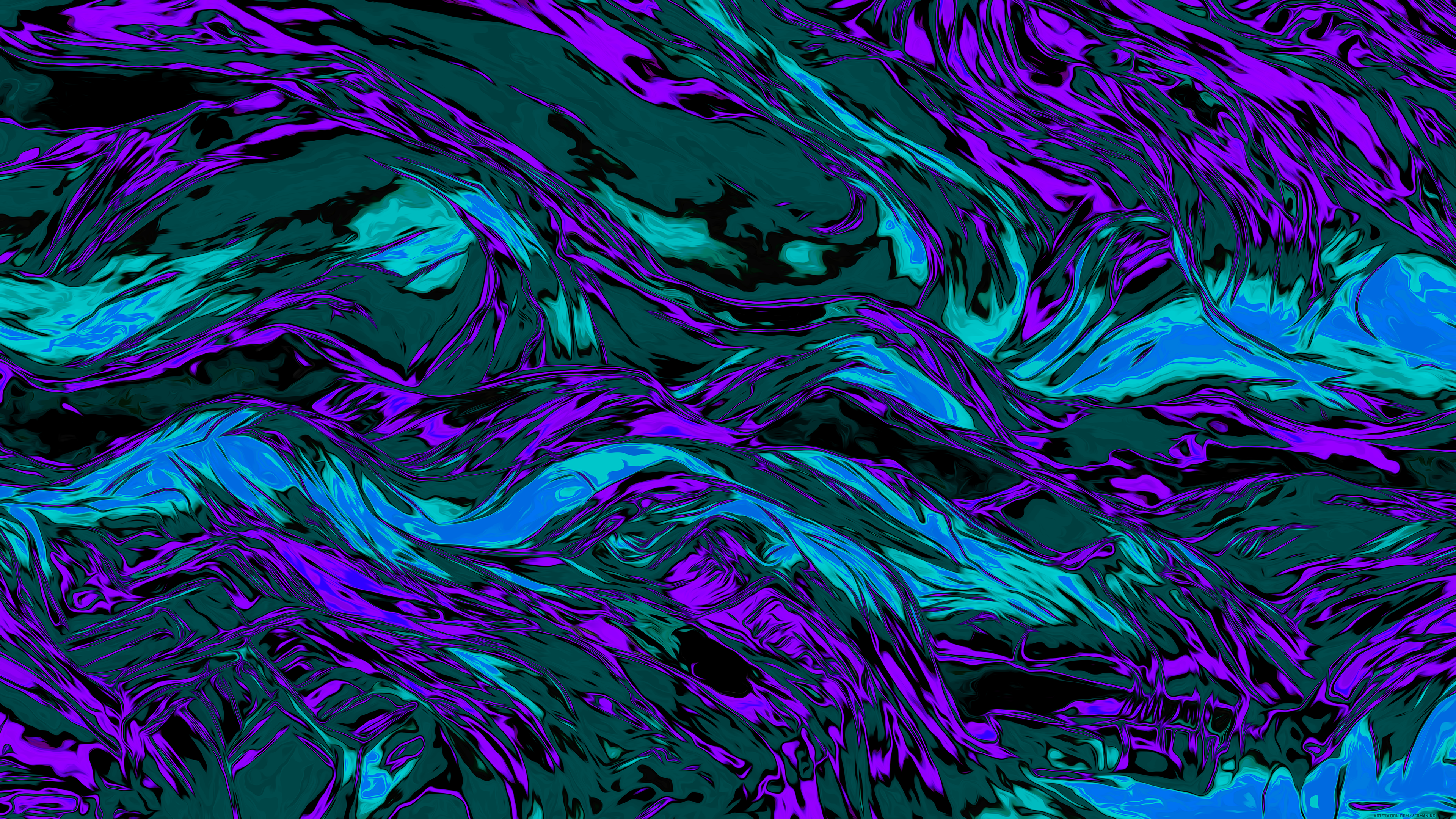 Abstract liquid wavy fractal pattern in 4K HD Wallpaper
