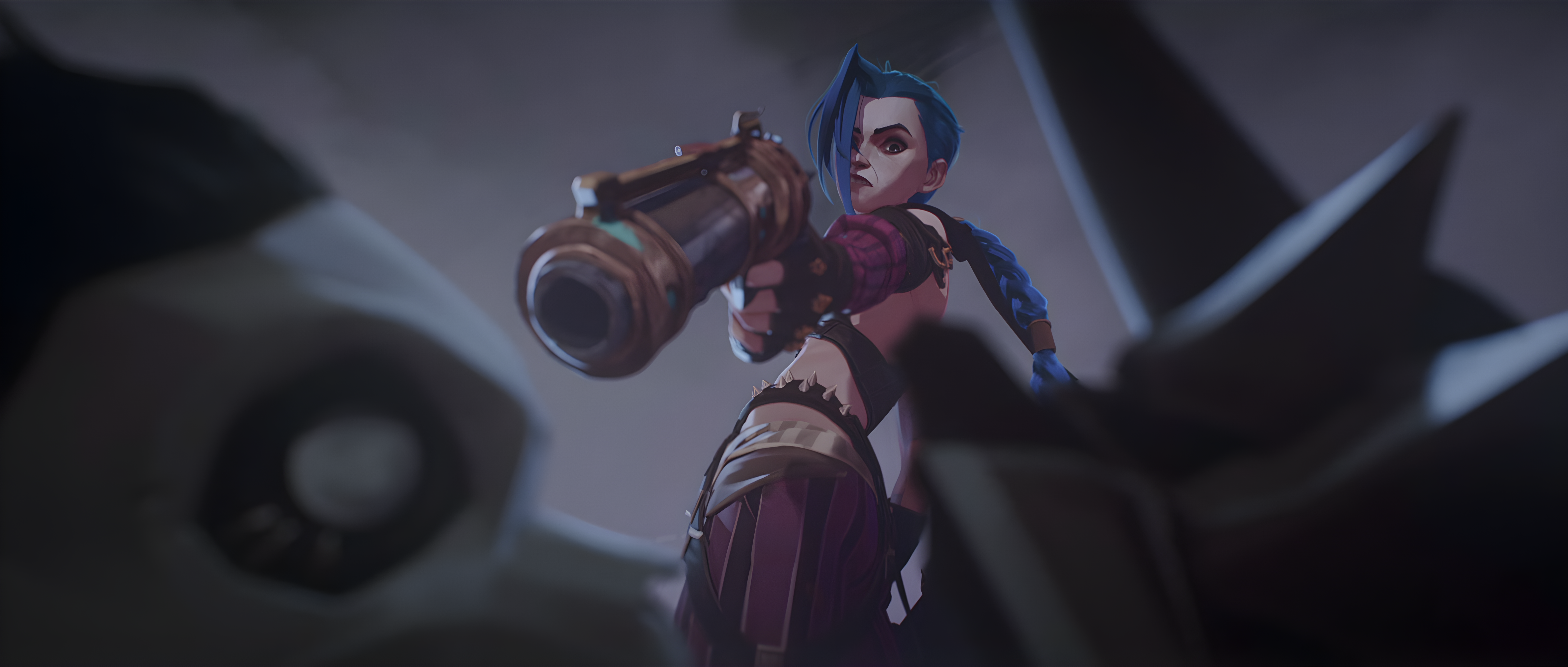 Jinx with a gun in Arcane HD Wallpaper