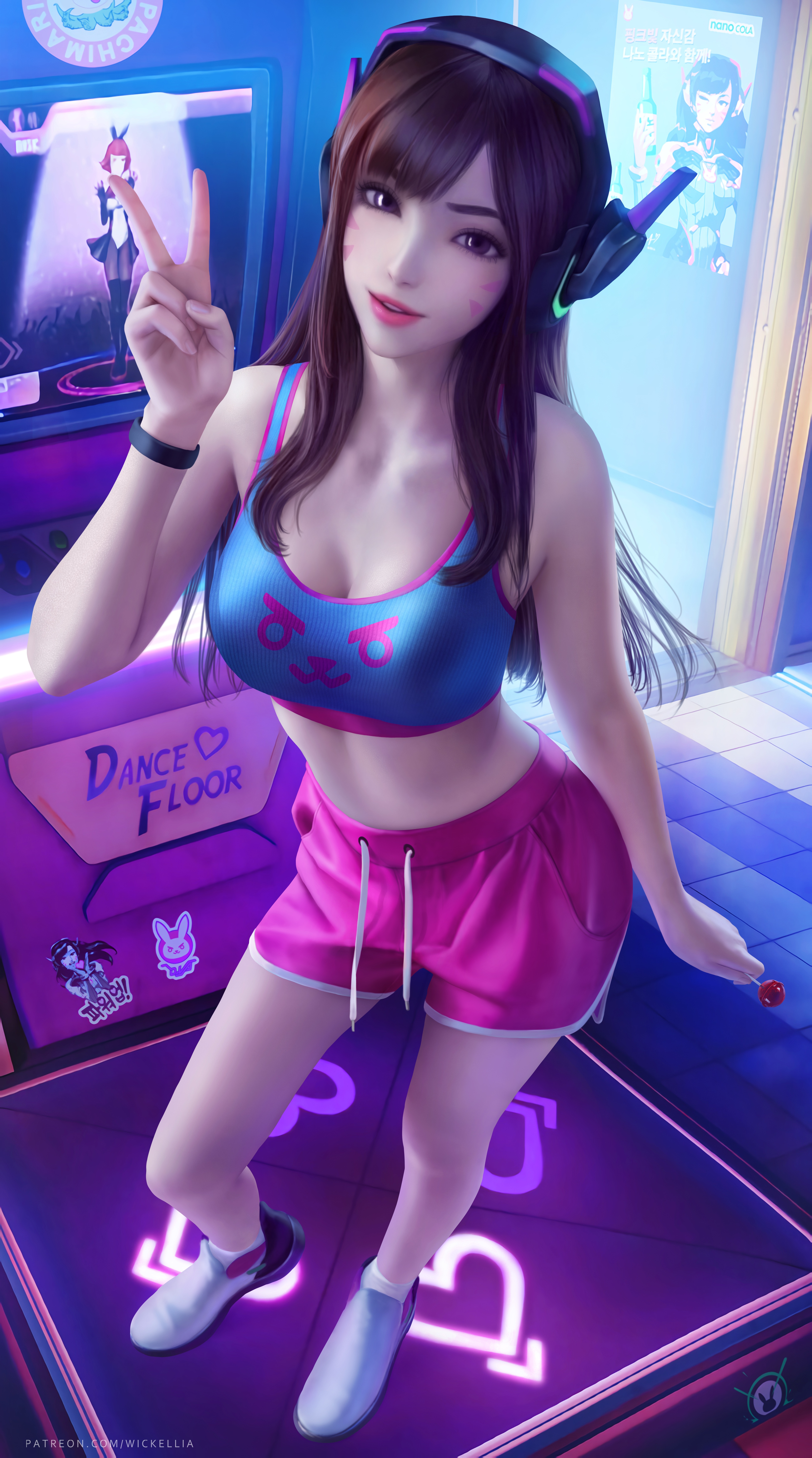4K Fan Art of D.Va from Overwatch HD Phone Wallpaper