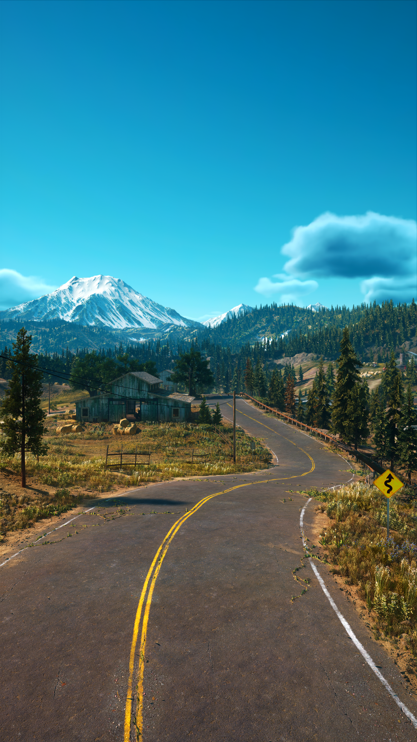 Days Gone video game art of a mountain landscape HD Phone Wallpaper