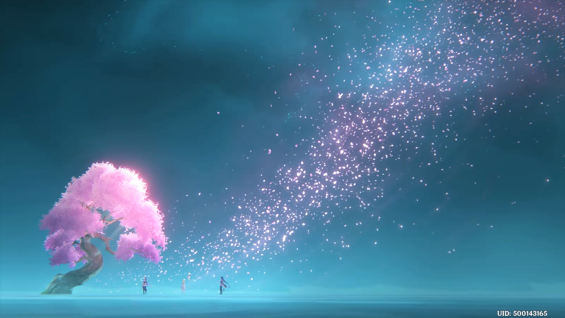 Genshin Impact: Raiden Shogun under a cherry blossom tree HD Wallpaper