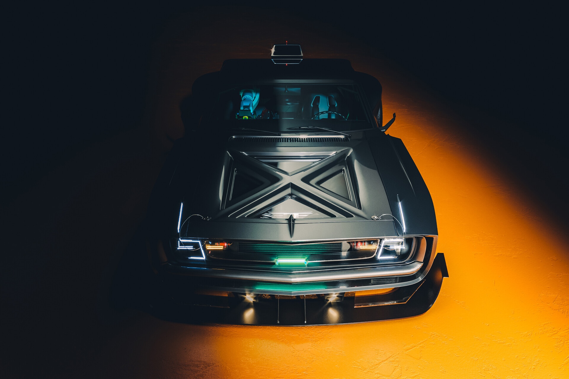 Khyzyl Saleem concept car with green lighting HD Wallpaper