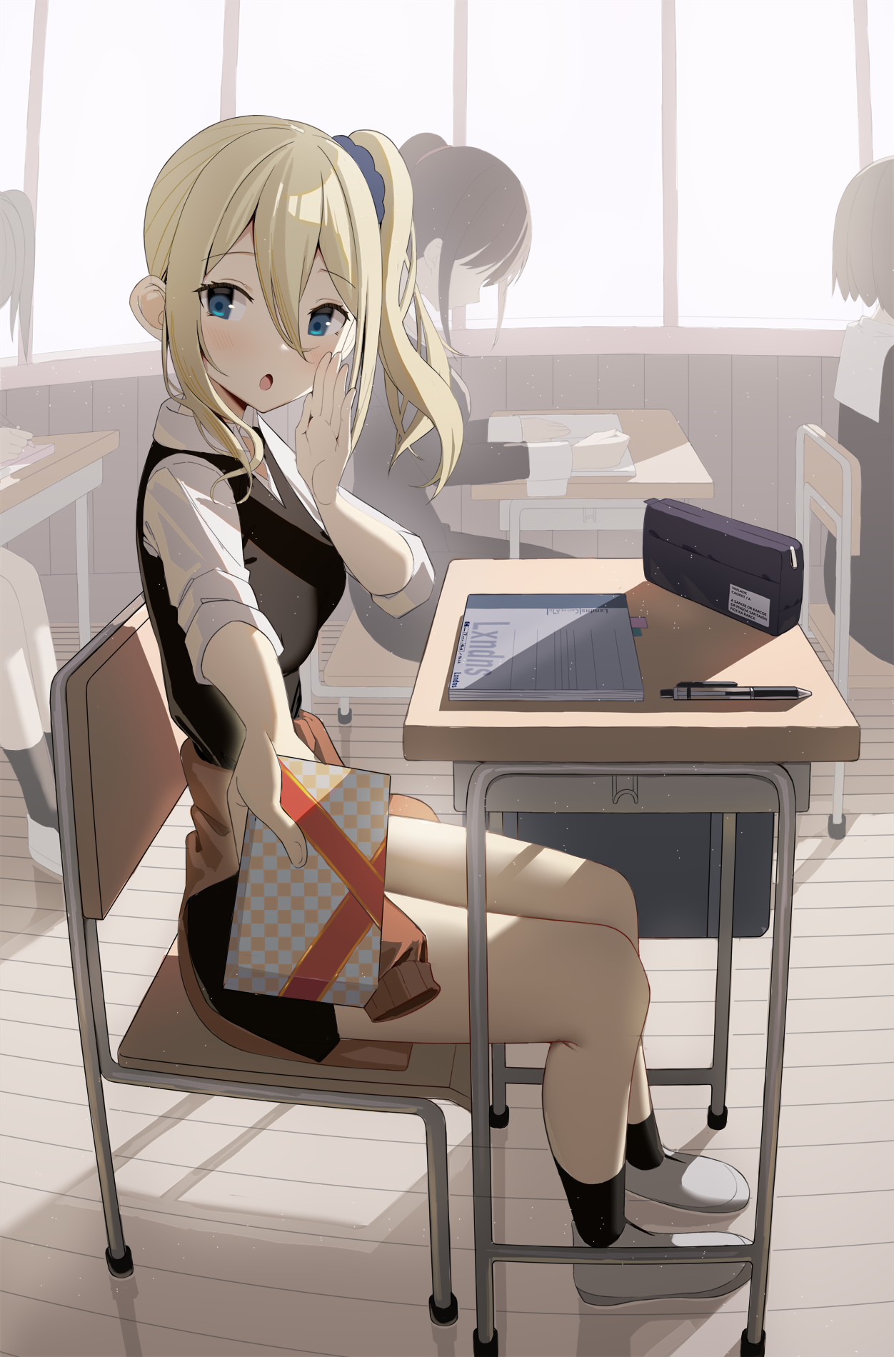 Hayasaka Ai offering a gift in a classroom HD Phone Wallpaper