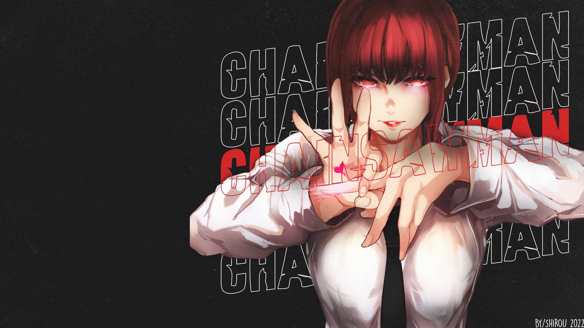 Makima from Chainsaw Man with glowing eyes HD Wallpaper