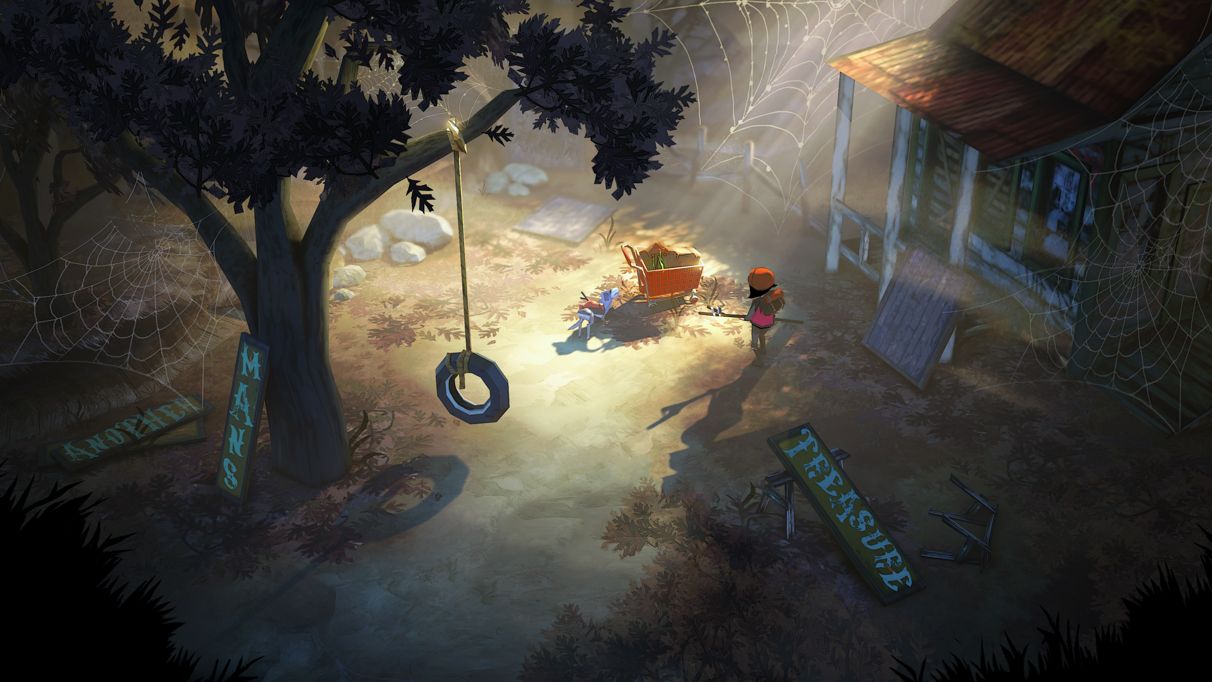 The Flame in the Flood: Girl and Dog in Abandoned Area HD Wallpaper