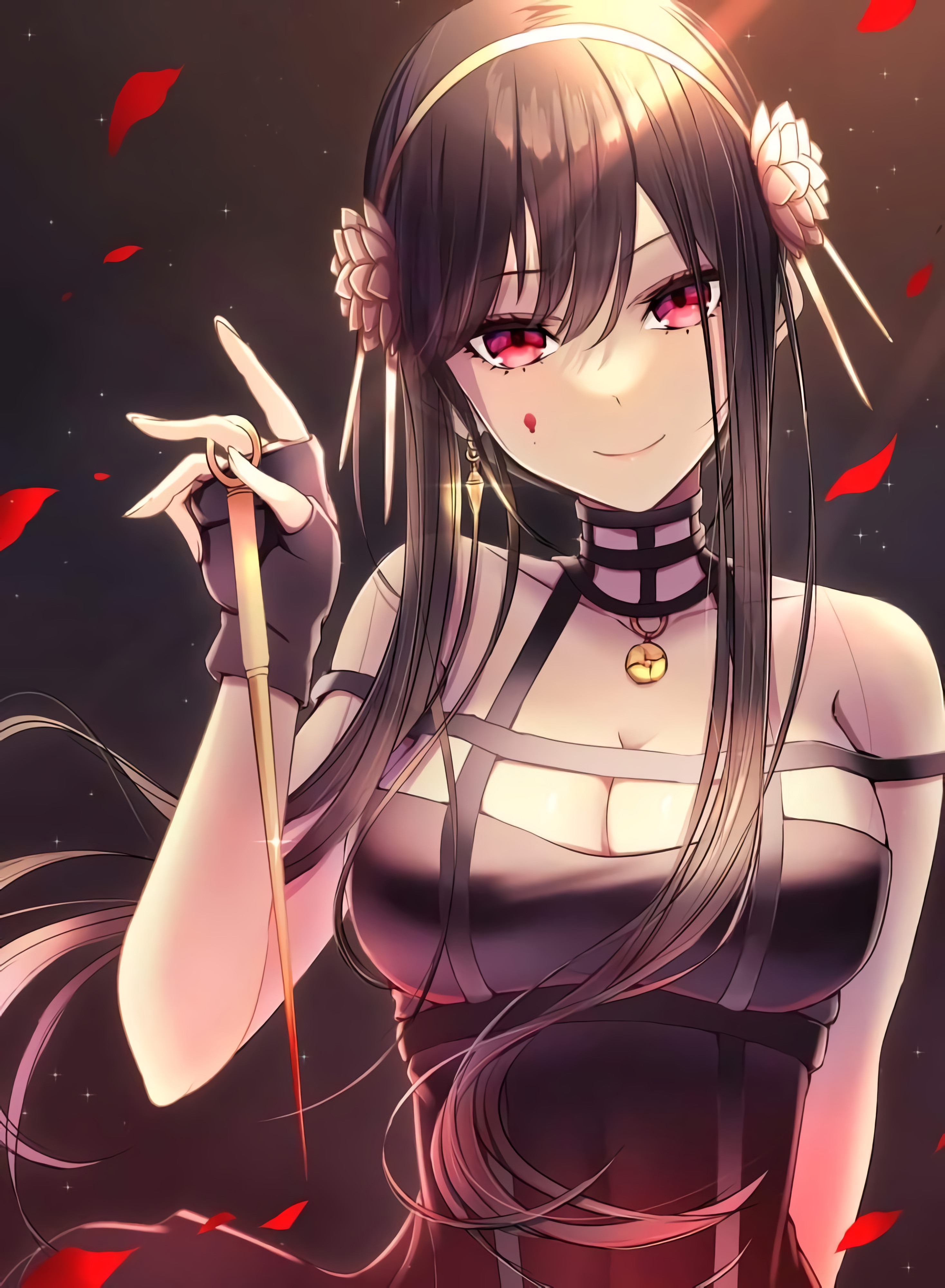 Yor Forger from Spy x Family holding a dagger HD Phone Wallpaper