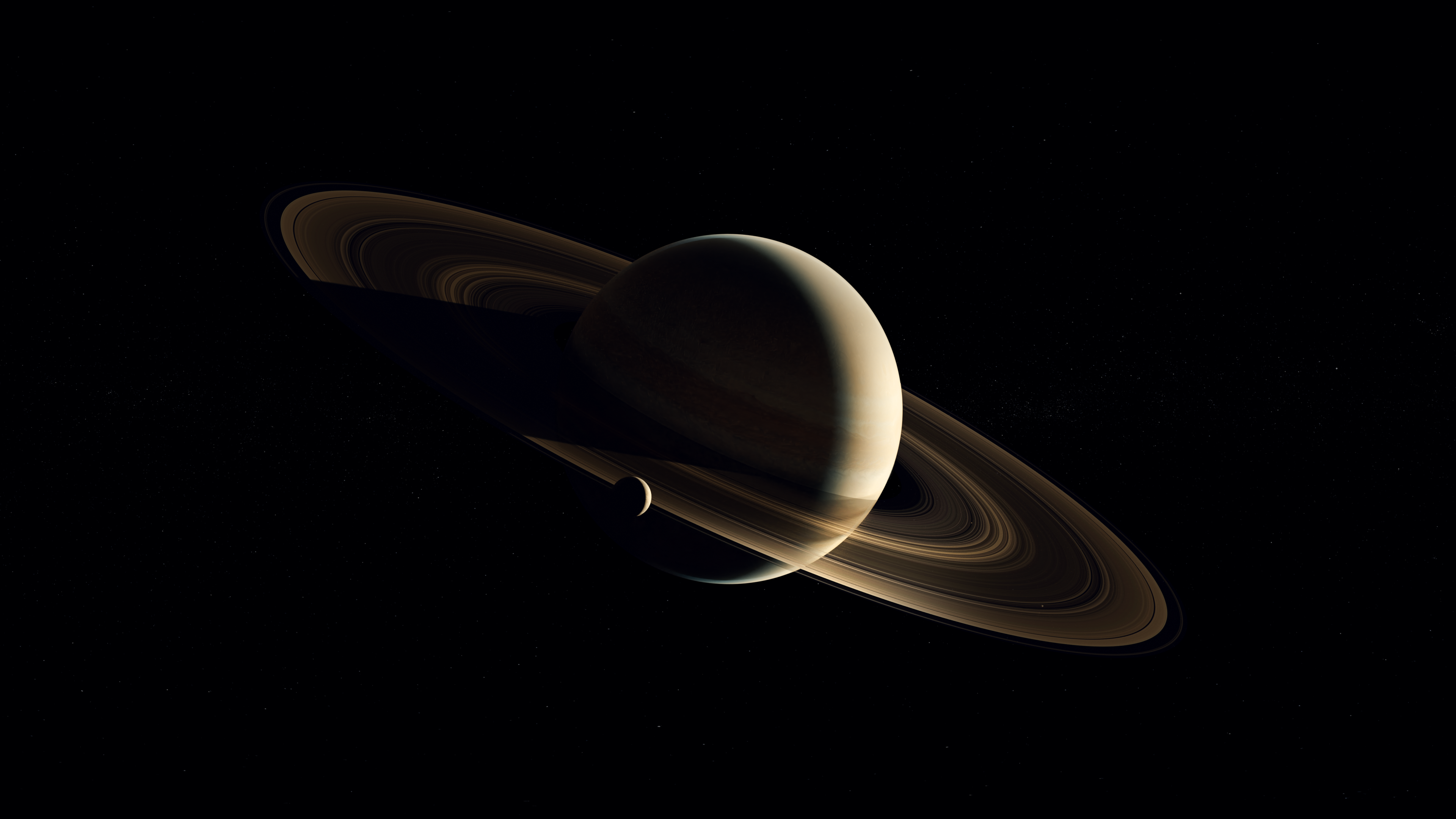 Saturn and its rings in space HD Wallpaper