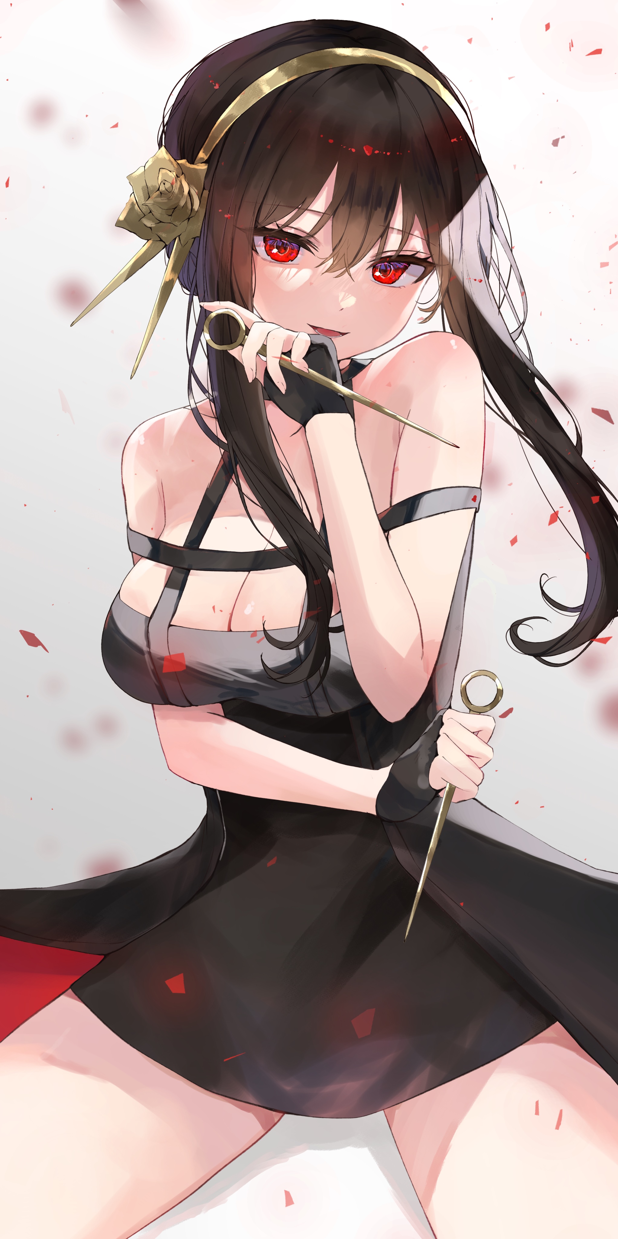 Yor Forger from Spy x Family with daggers HD Phone Wallpaper