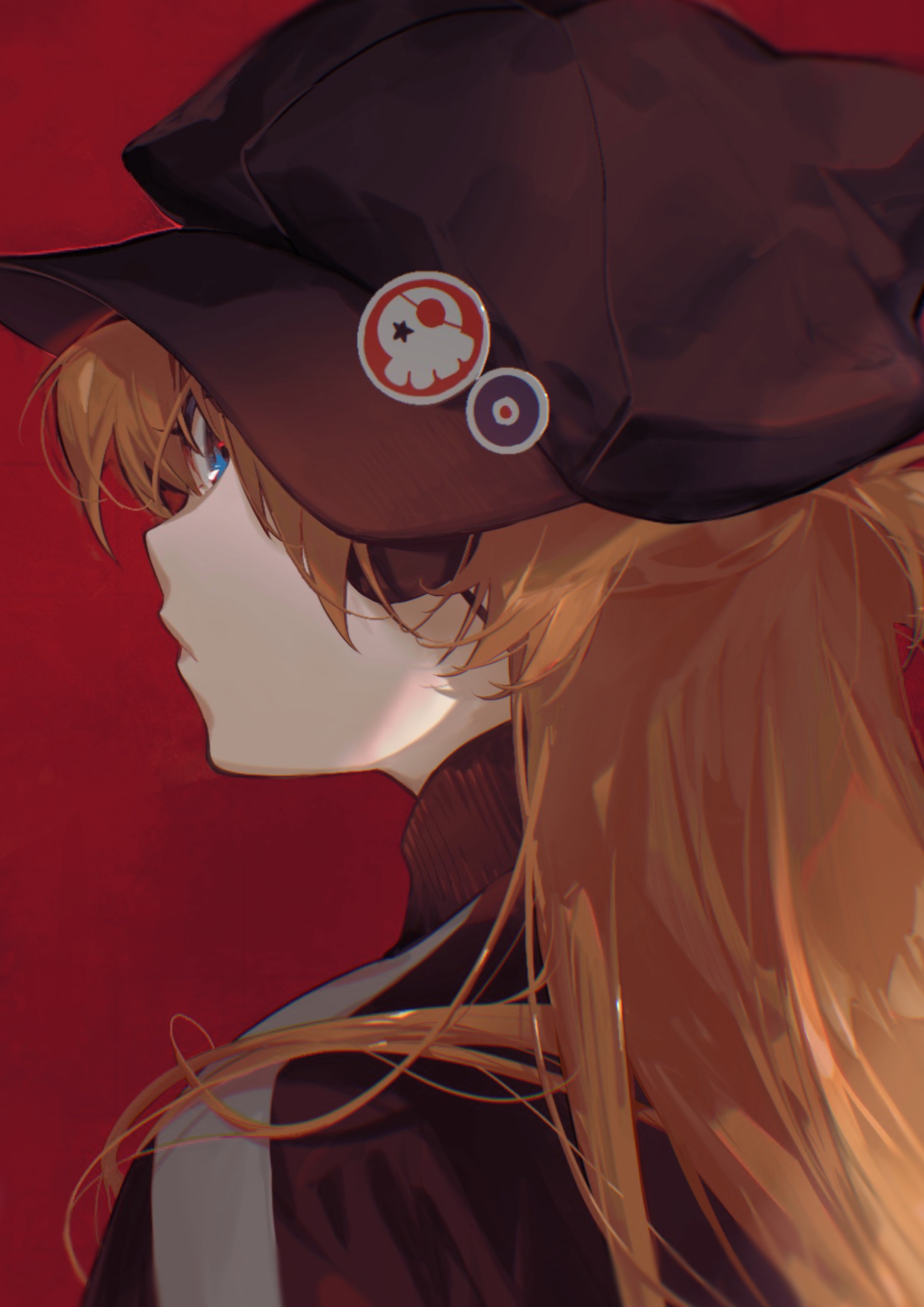 Asuka Langley Soryu wearing a peaked cap HD Phone Wallpaper