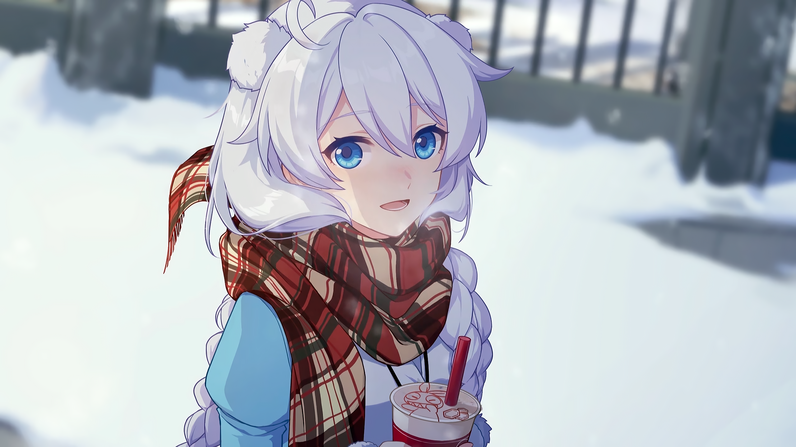 Kiana Kaslana in Honkai Impact 3rd with a drink HD Wallpaper
