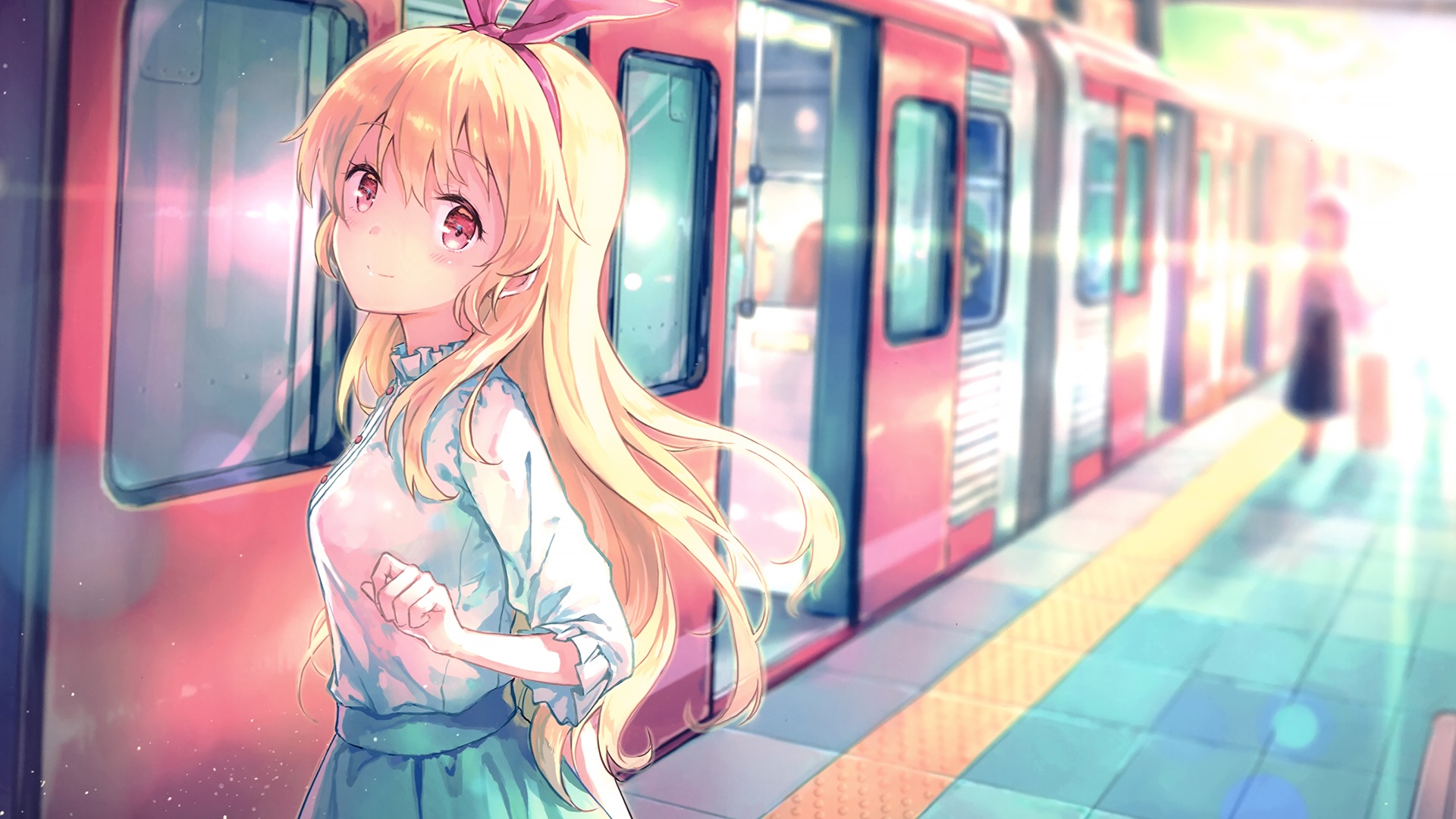 Hoshimiya Ichigo from Aikatsu! on a train platform HD Wallpaper