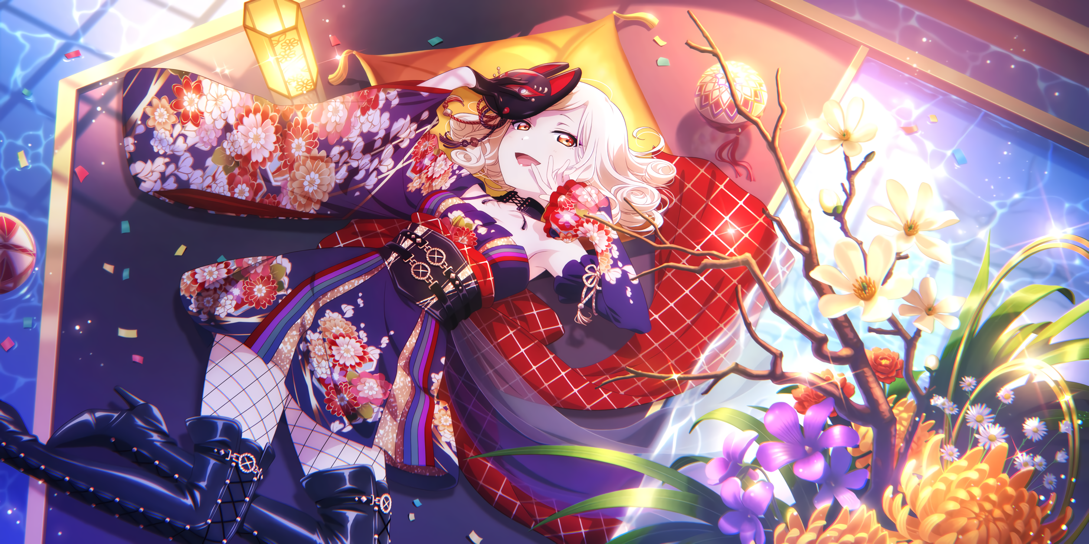 Miyashita Ai in a Kimono with a Mask HD Wallpaper