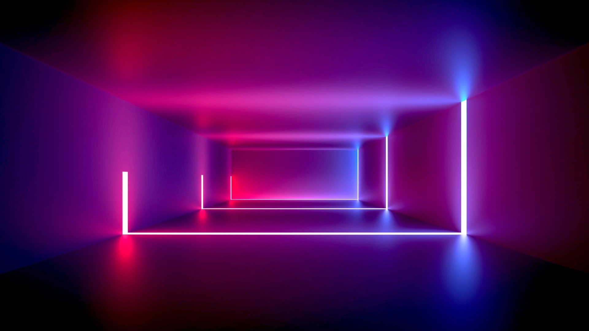 Abstract neon lights in a dark room HD Wallpaper