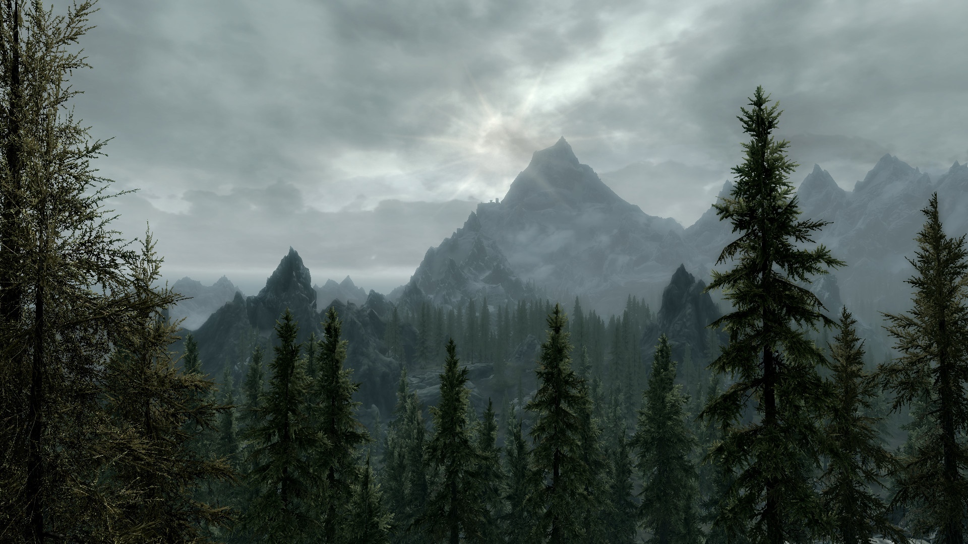The Elder Scrolls V: Skyrim mountain landscape HD Wallpaper