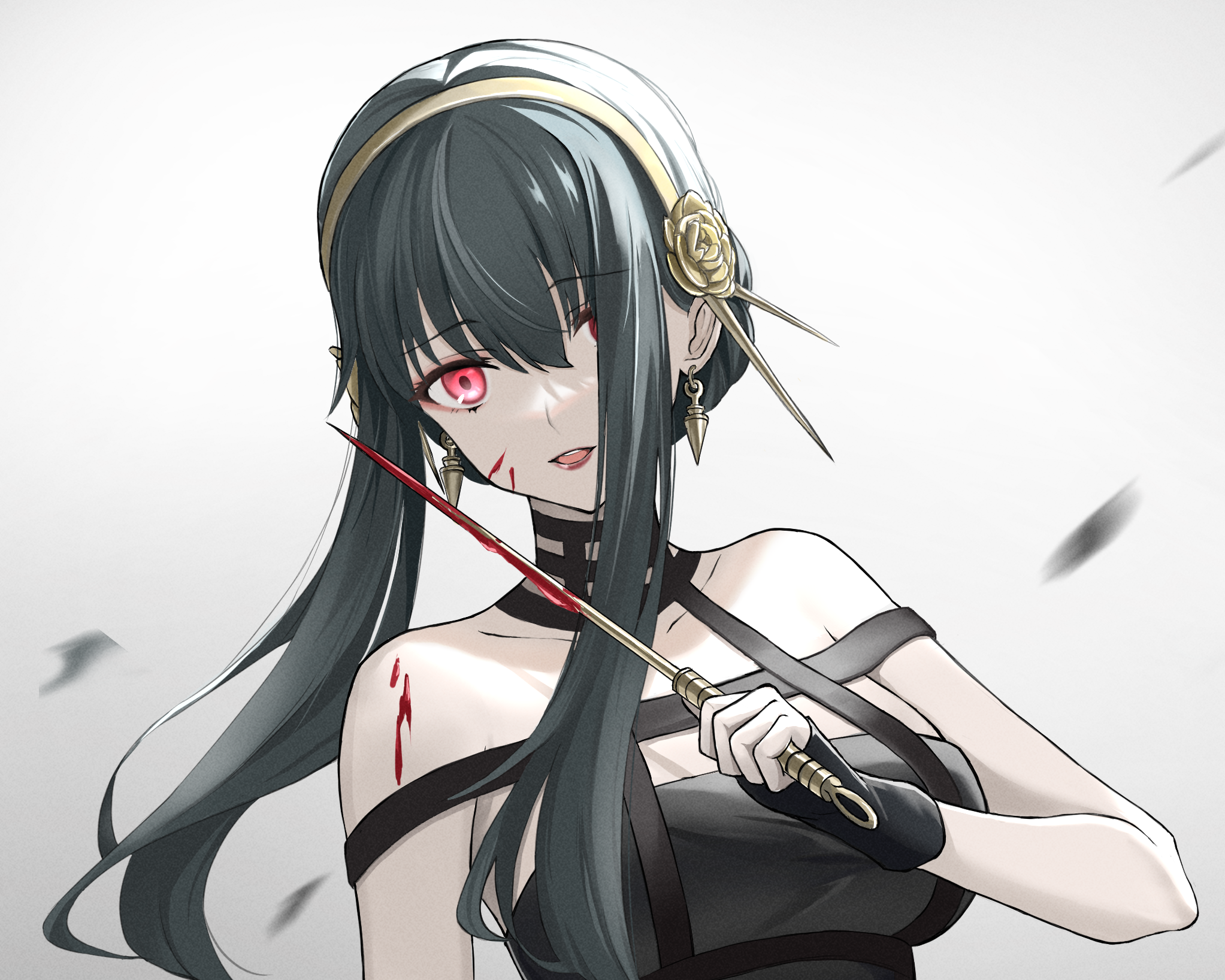 Yor Forger from Spy x Family with bloody weapon HD Wallpaper