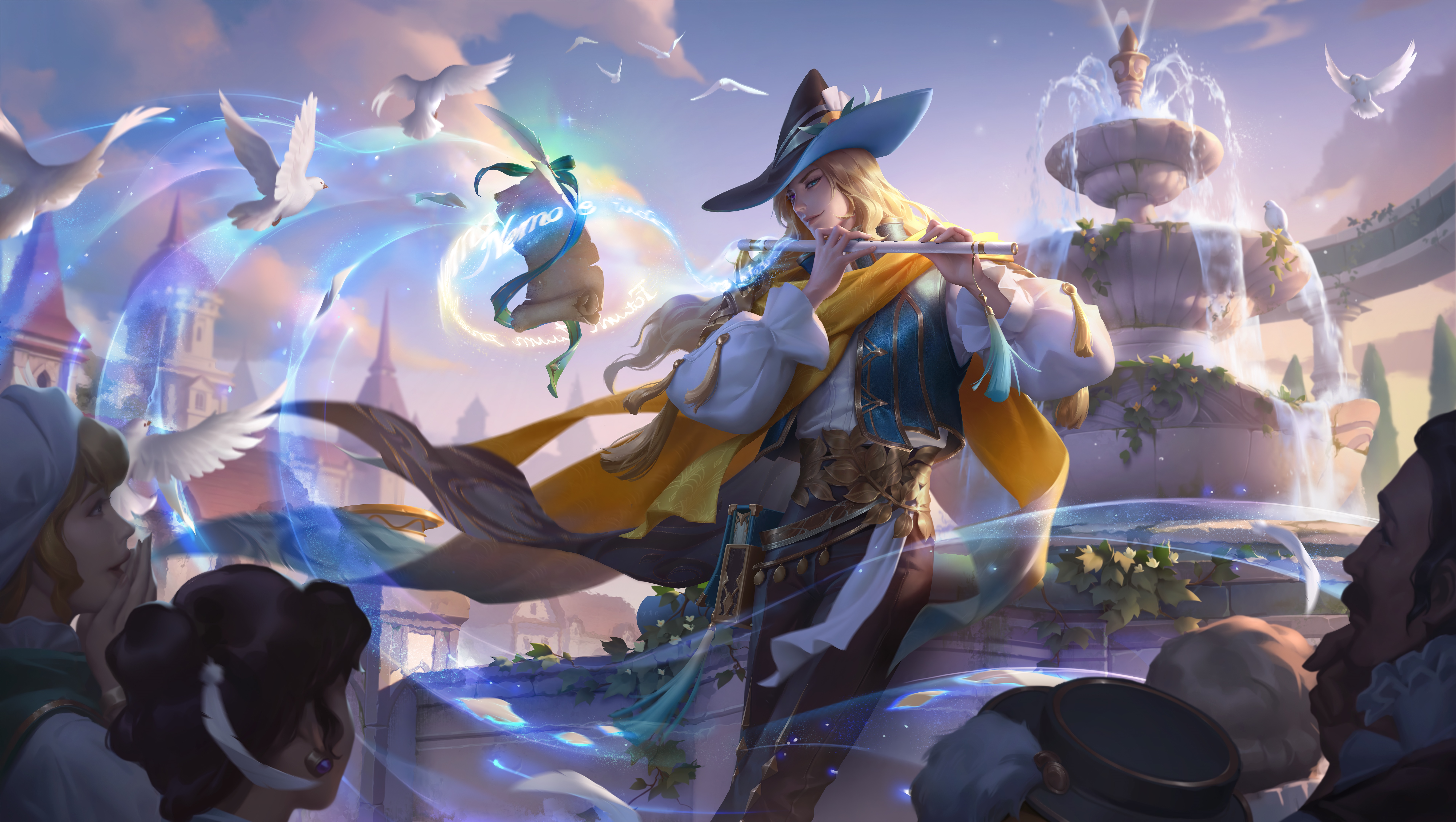 4K Video Game Art of a Flute Player HD Wallpaper