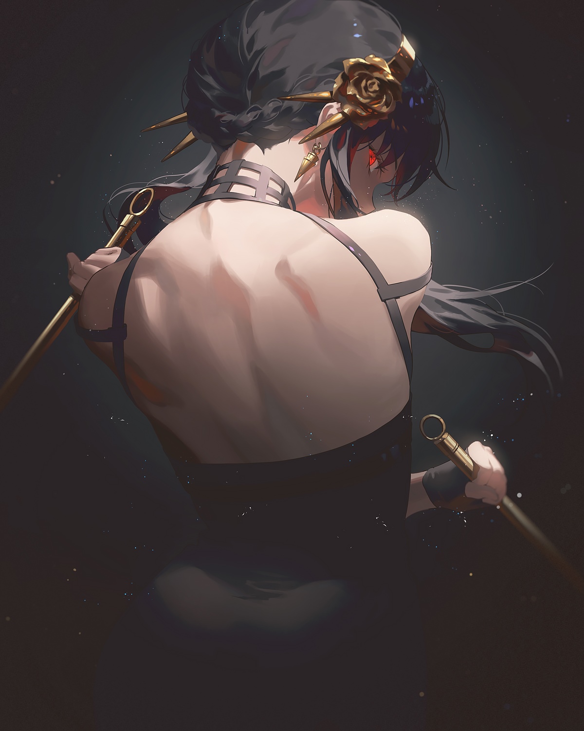 Yor Forger from Spy x Family with red eyes HD Phone Wallpaper