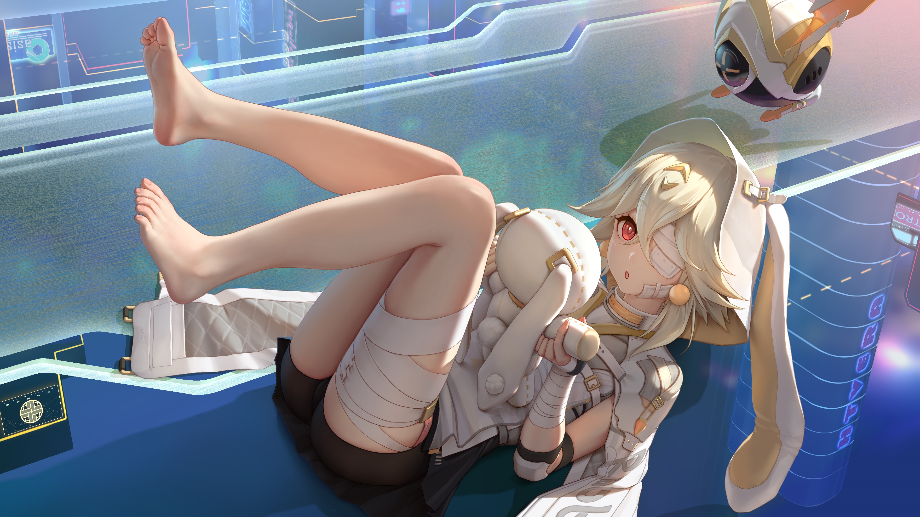 Tower of Fantasy blonde girl with bunny ears and eyepatch HD Wallpaper