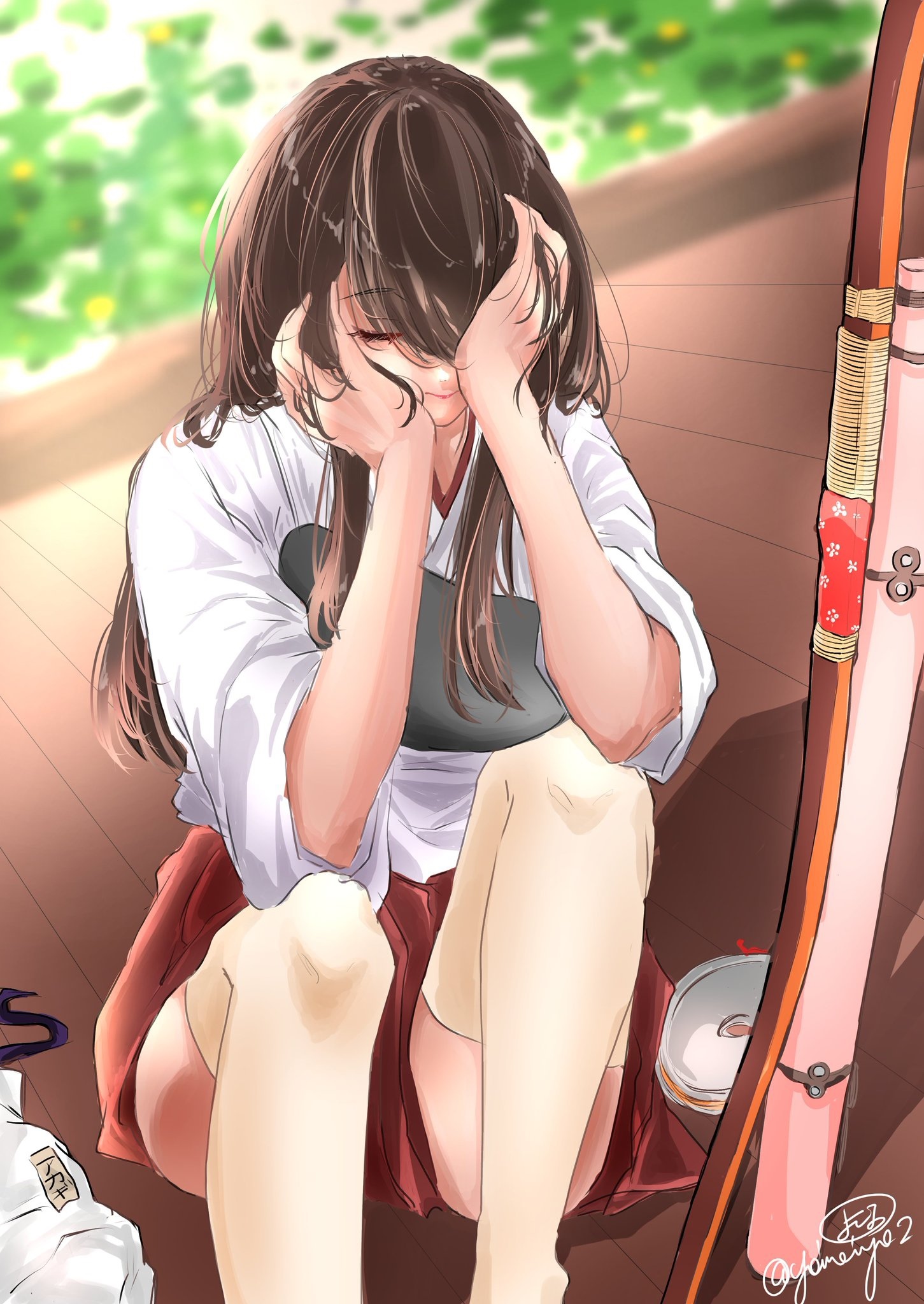 Akagi from Kantai Collection fan art HD Phone Wallpaper