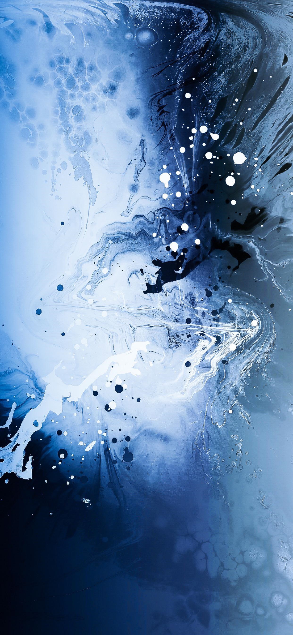 Abstract blue and white fluid art HD Phone Wallpaper