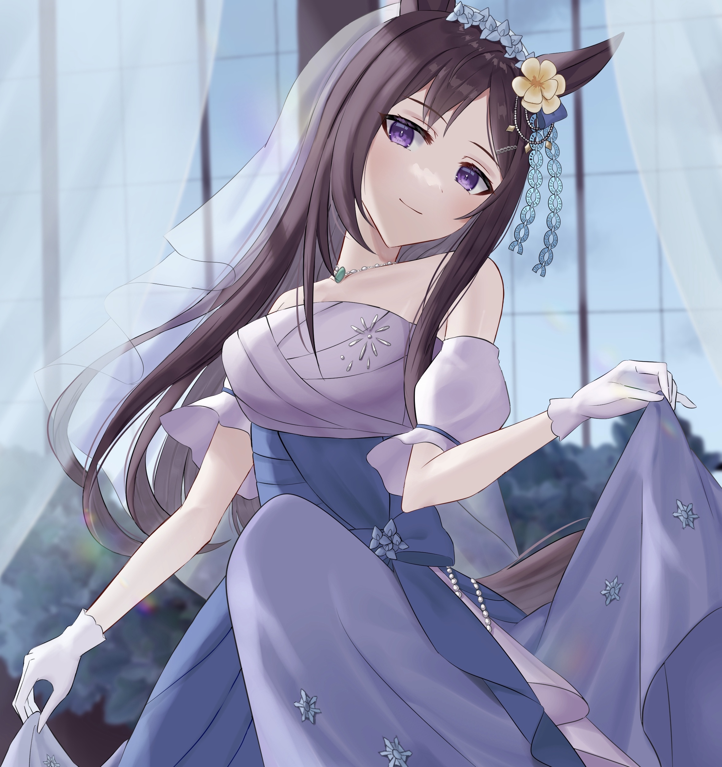 Mejiro Dober from Uma Musume Pretty Derby in a dress HD Wallpaper