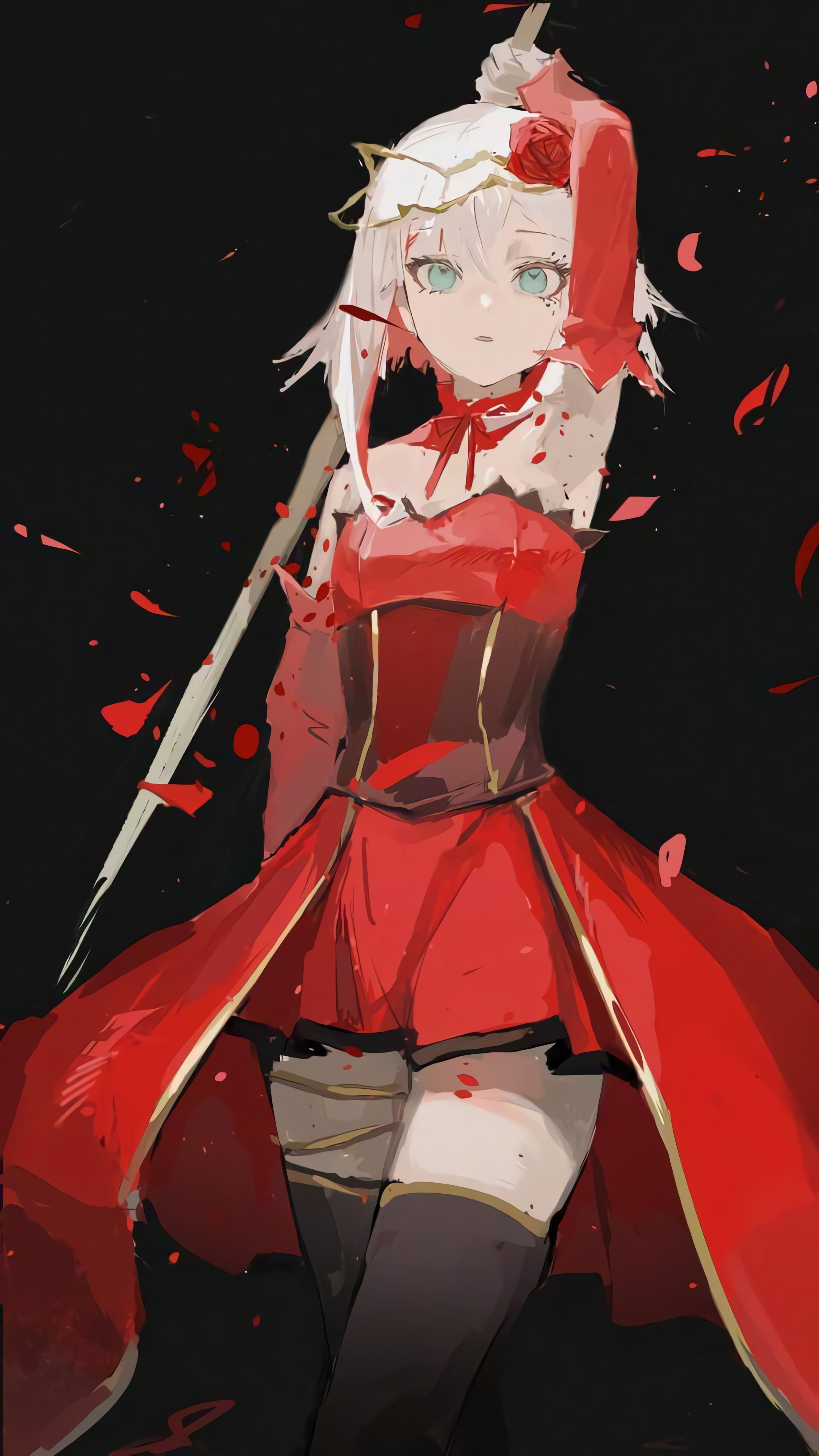 Takt Op. Destiny girl in red dress HD Phone Wallpaper