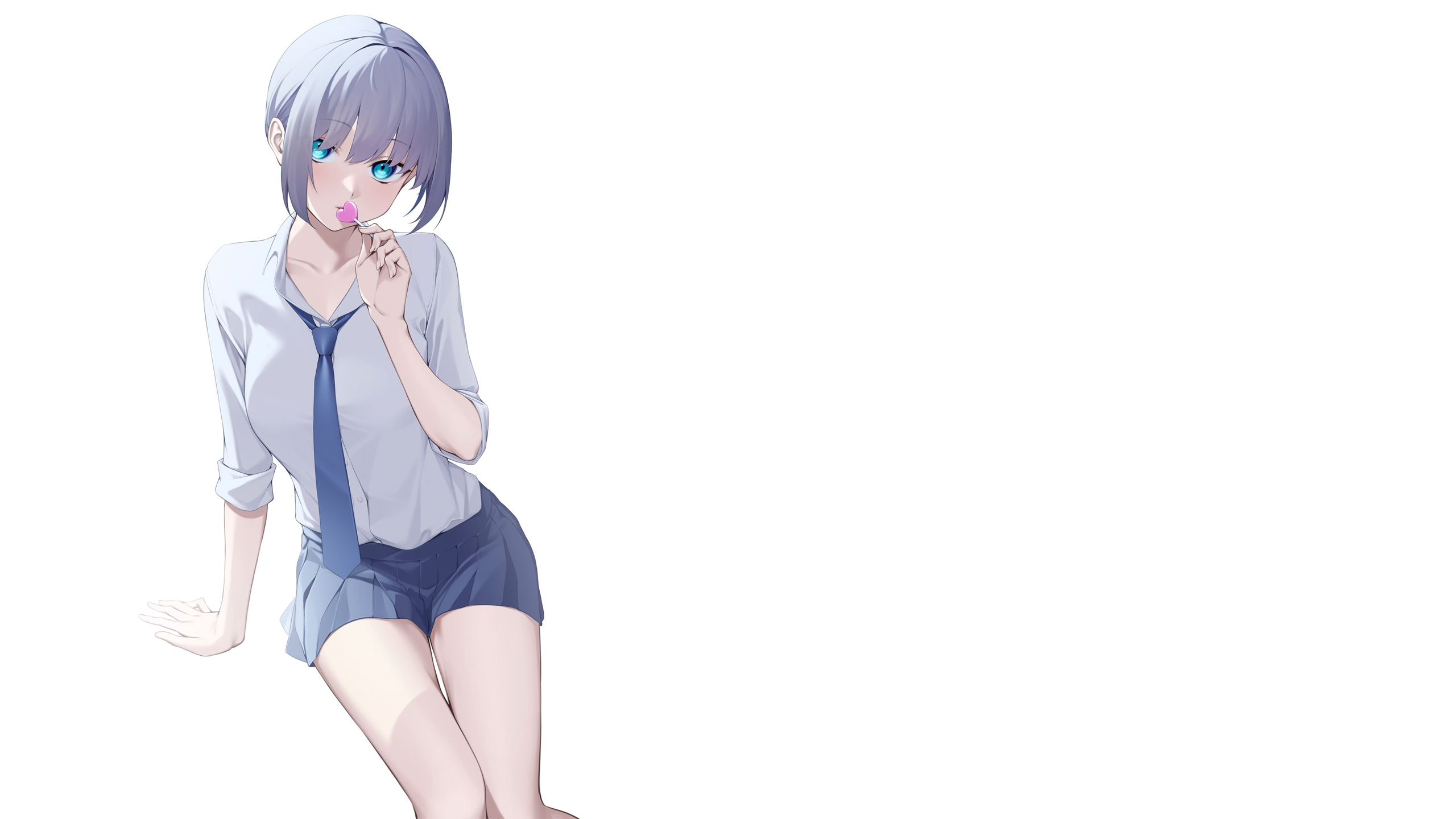 Kuen with a lollipop in school uniform HD Wallpaper