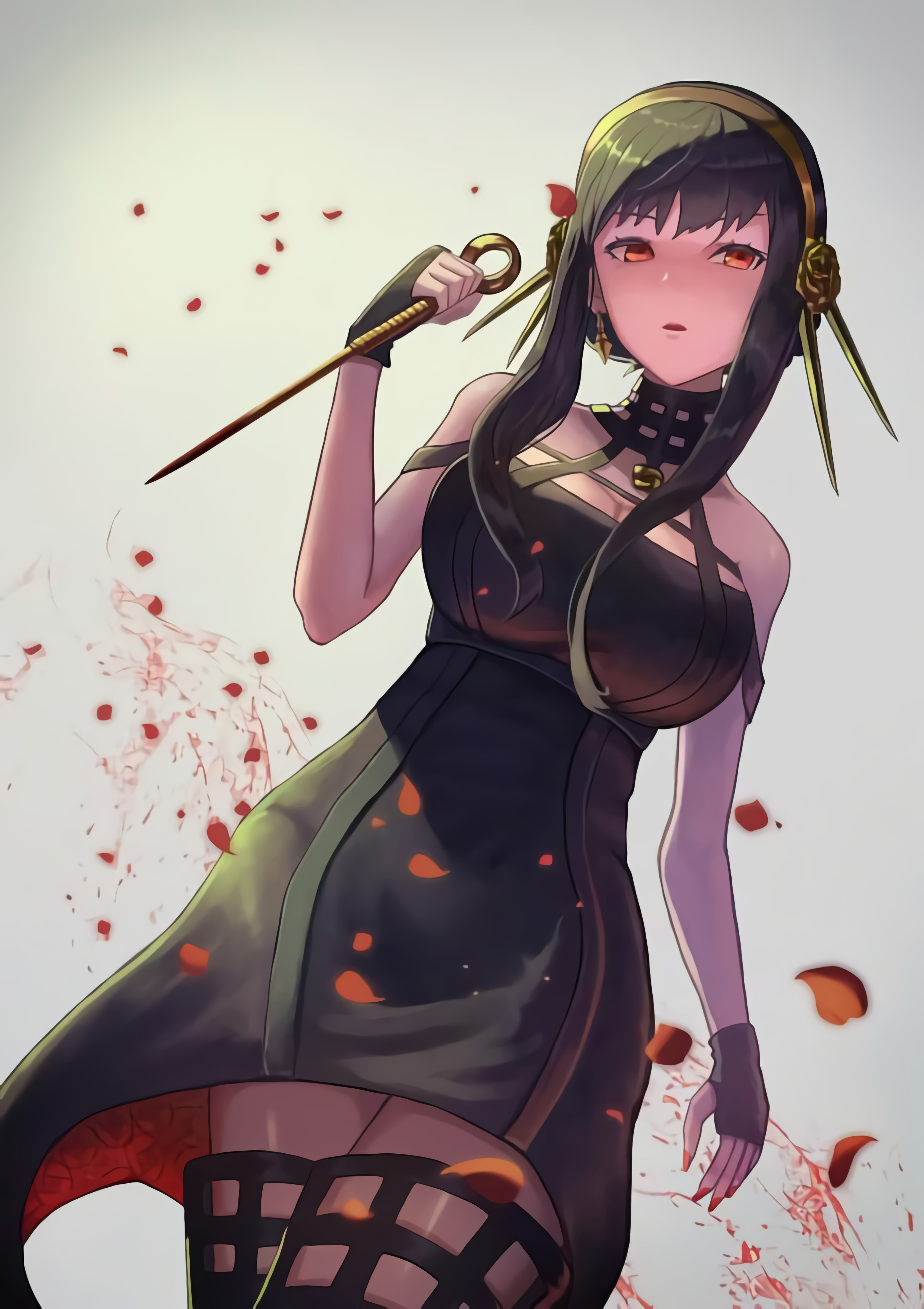 Yor Forger holding a weapon HD Phone Wallpaper