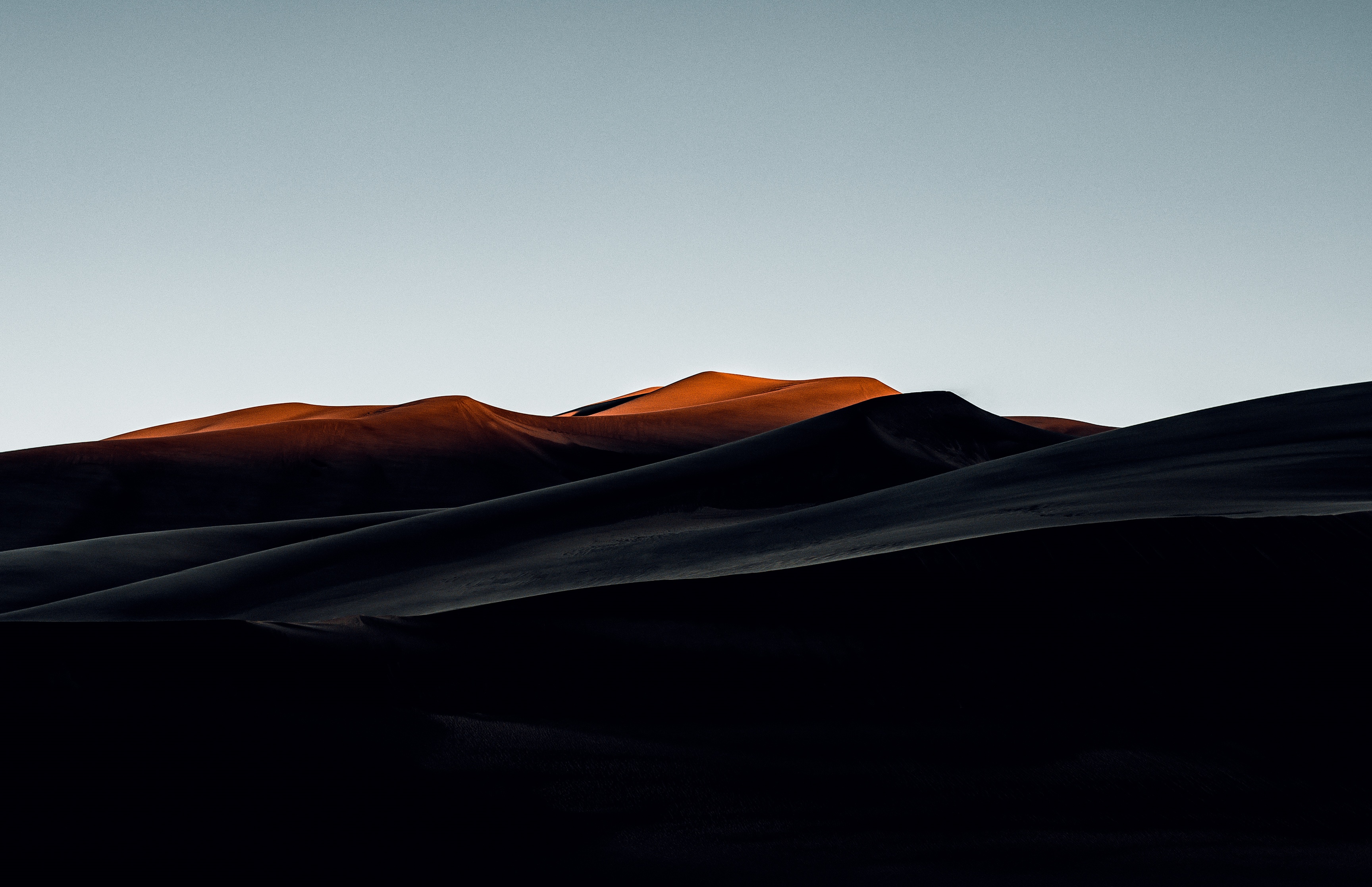 Desert dunes at sunset HD Wallpaper