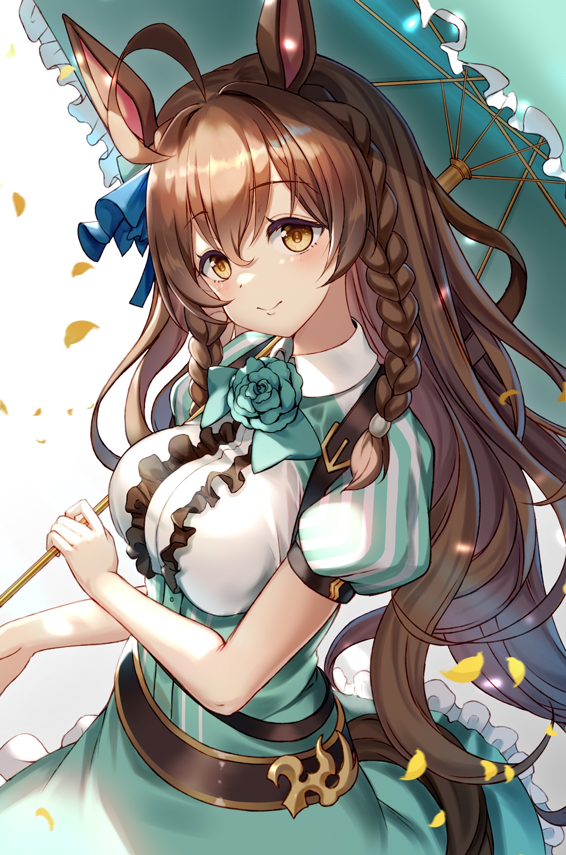 Mejiro Bright from Uma Musume Pretty Derby holding an umbrella HD Phone Wallpaper
