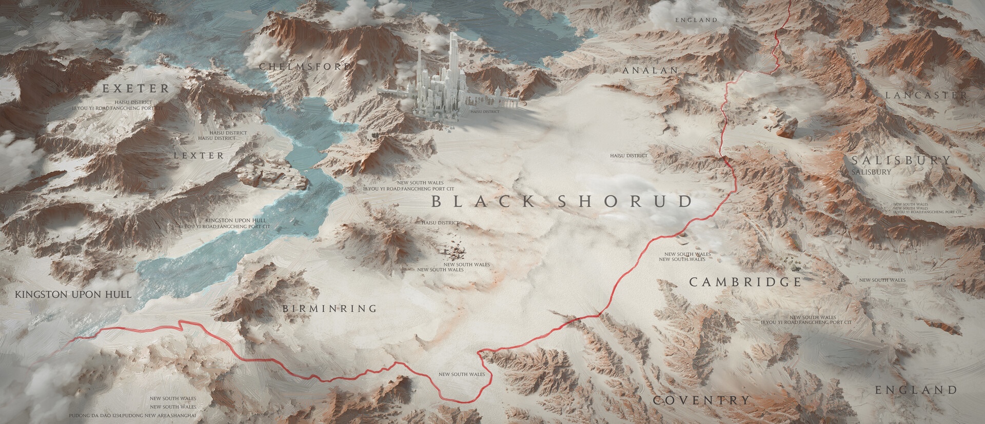 Map of Black Shurud, England HD Wallpaper